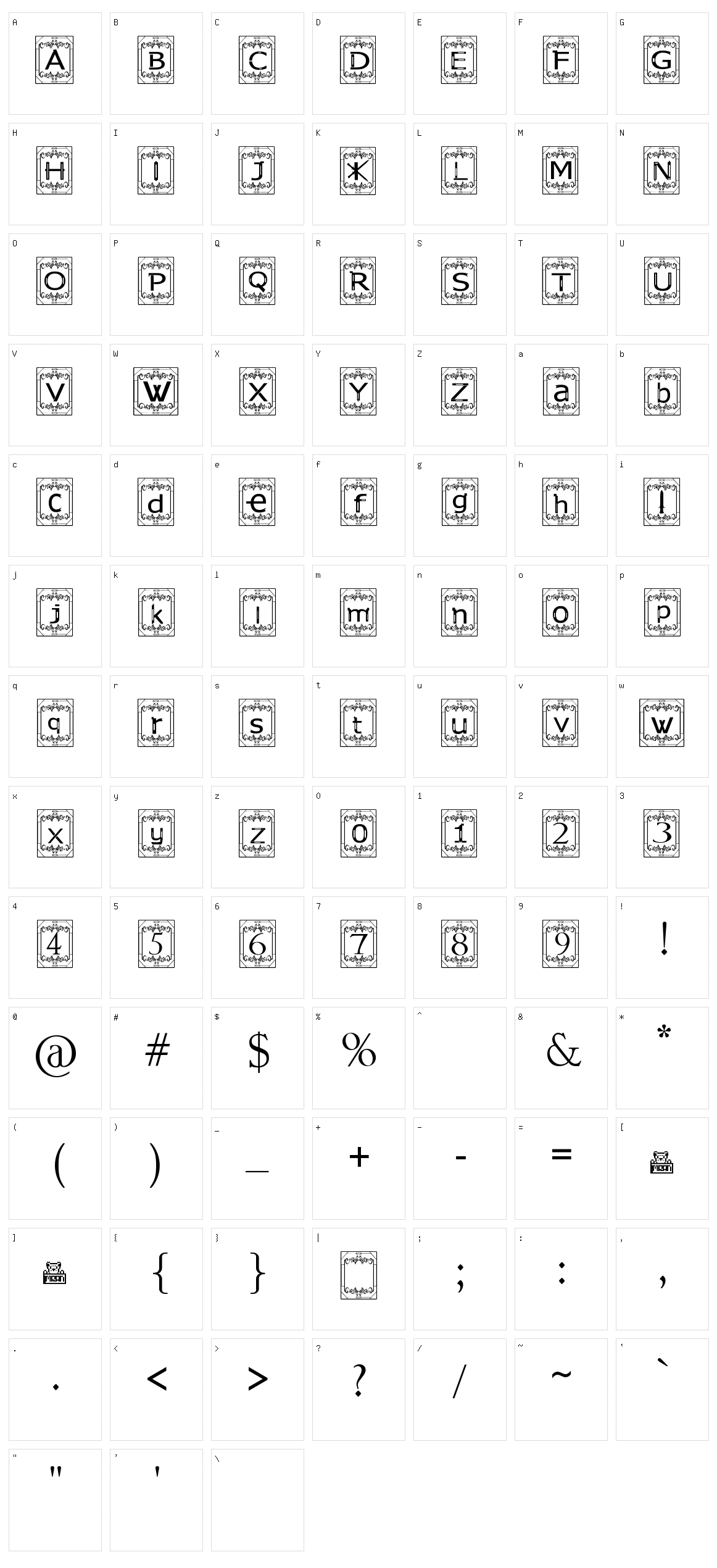 Kingsland Timur Character Set