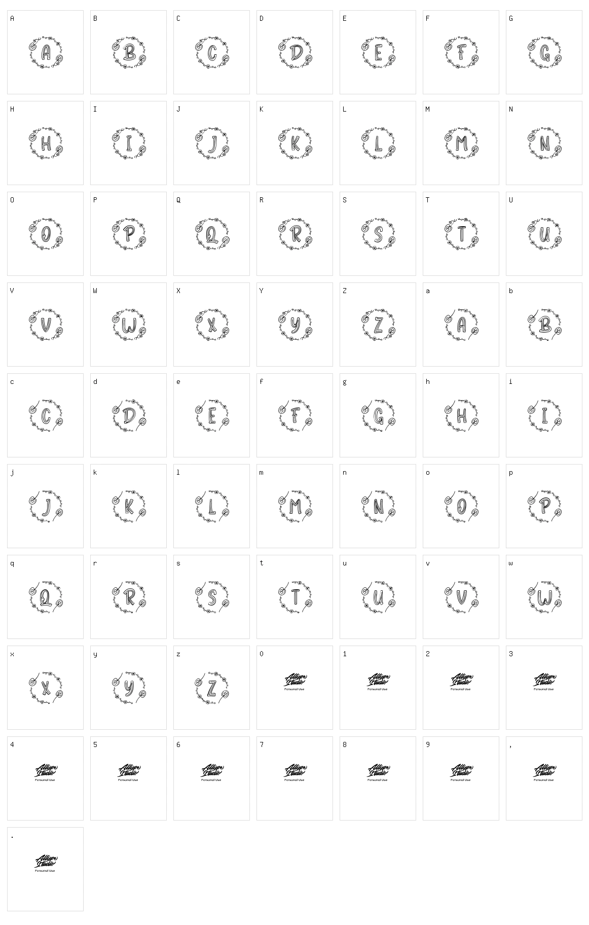Lunarin Chinese Monogram Character Set