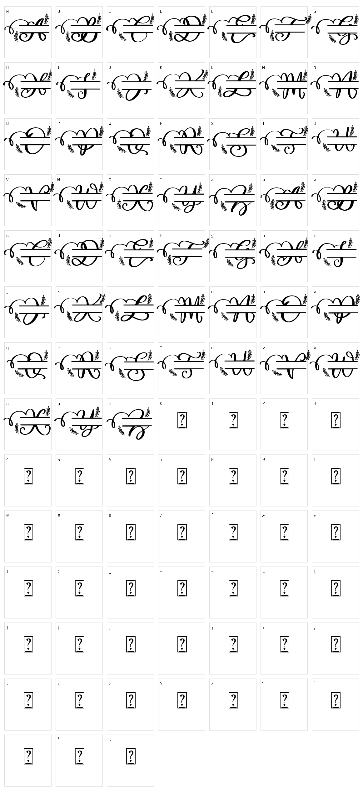 Maestic B Character Set