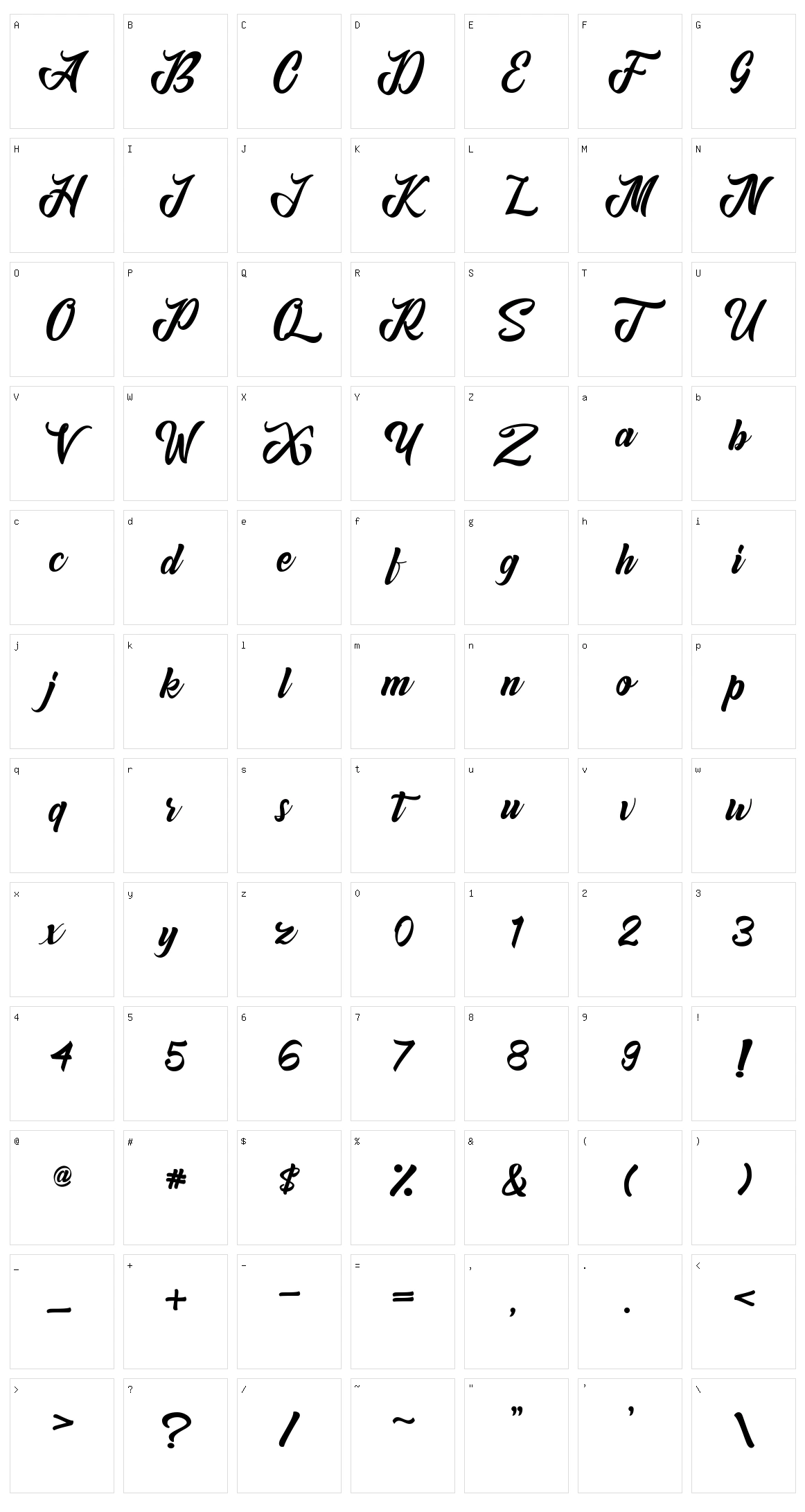 Anordighos Character Set