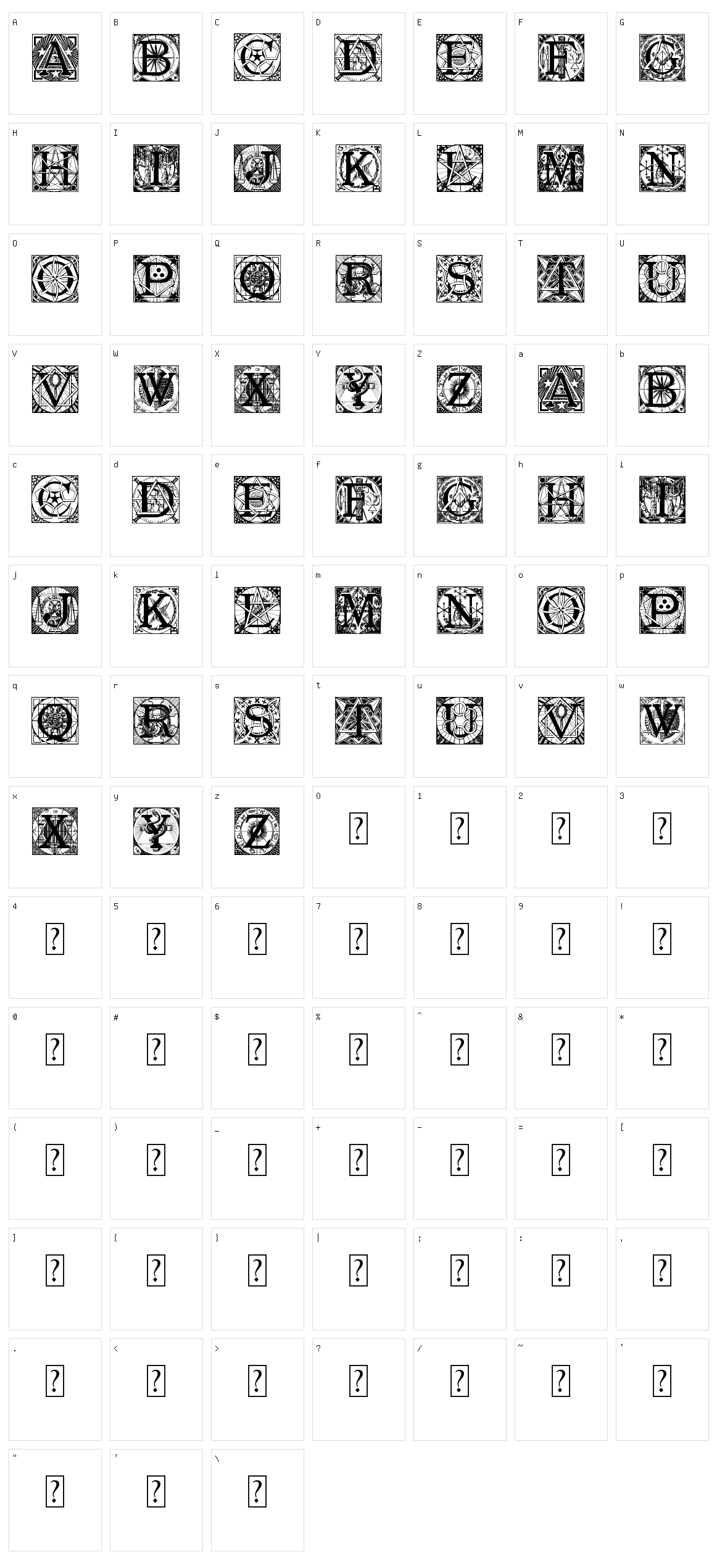 Masonic Tattegrain Character Set