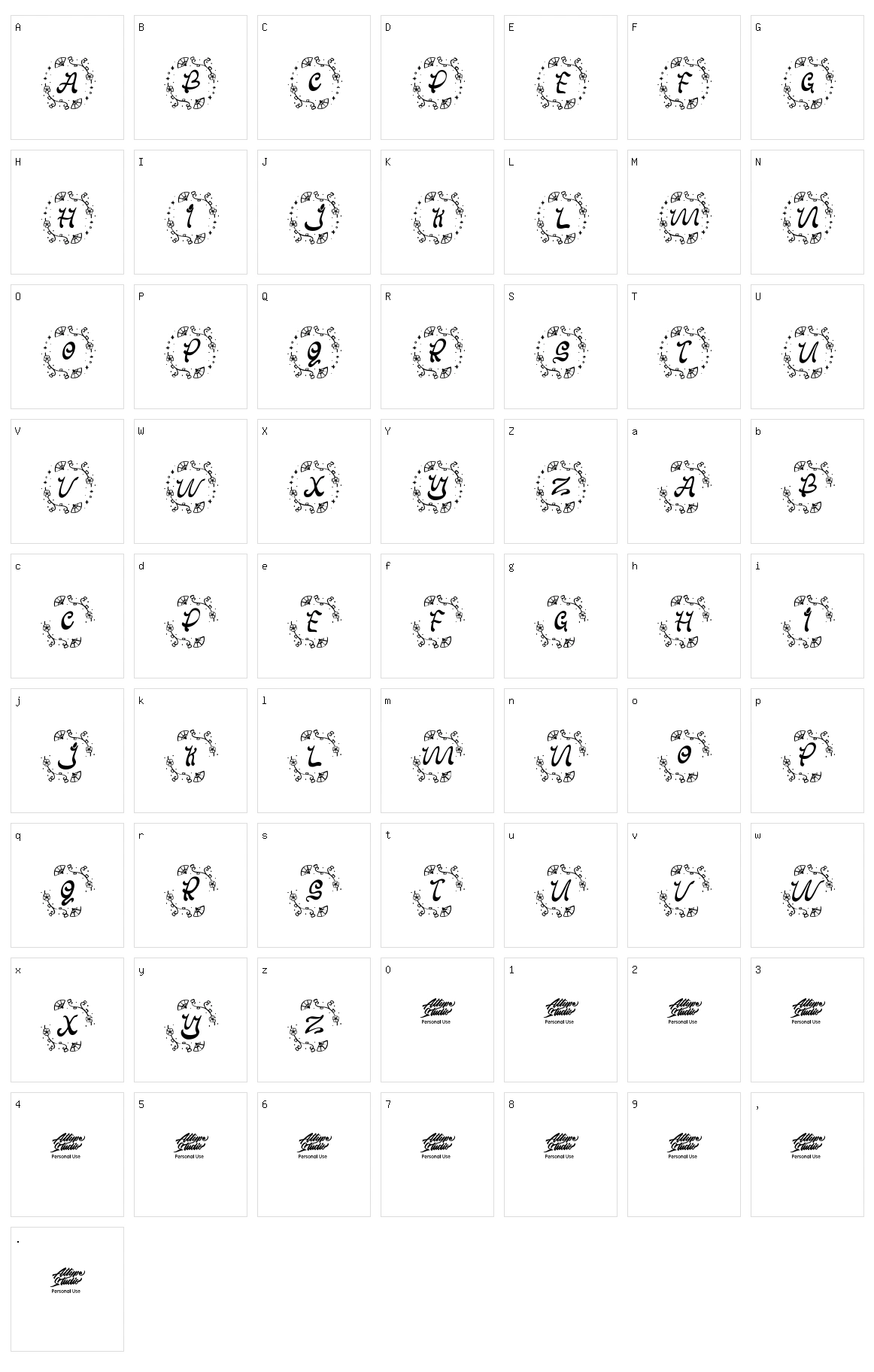 Meilin Chinese Monogram Character Set