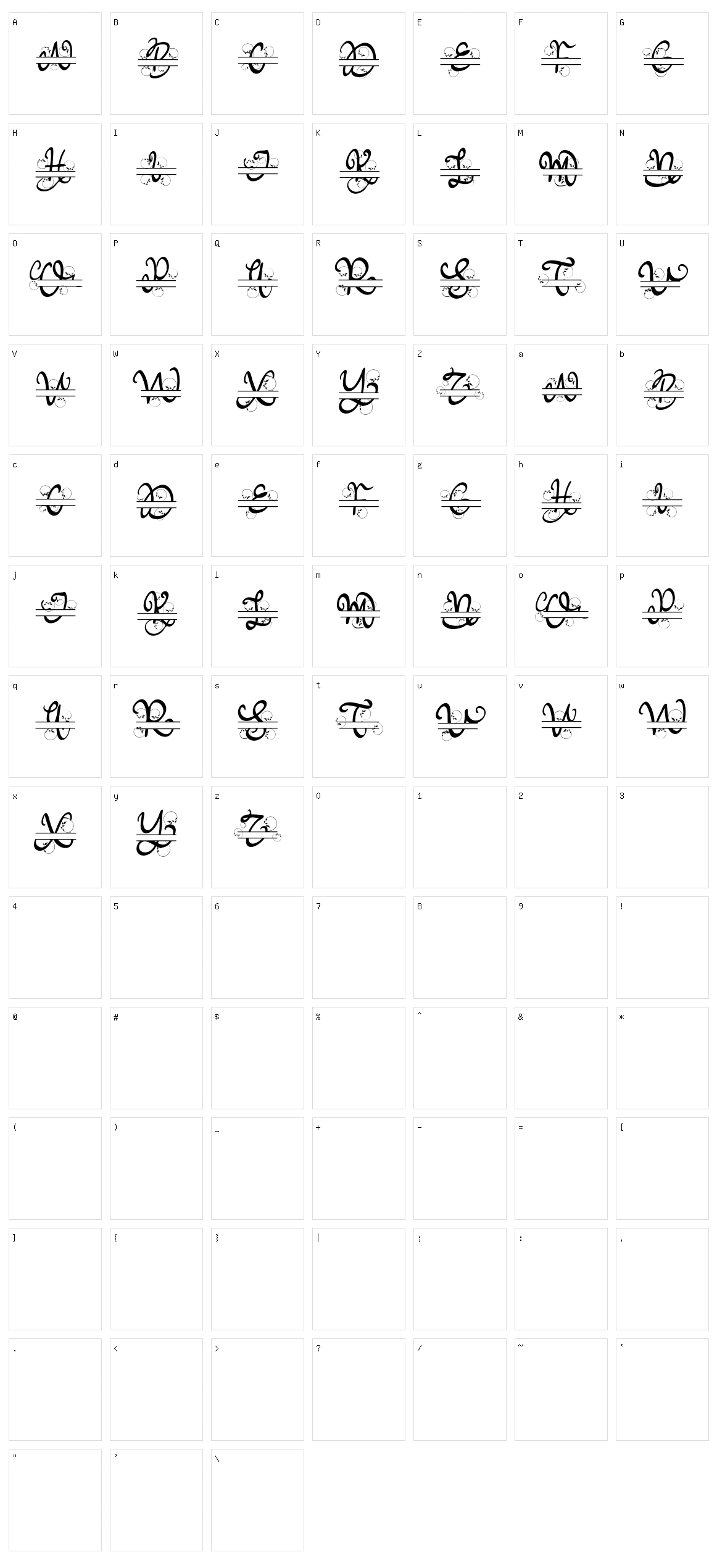Meisha Monogram Character Set
