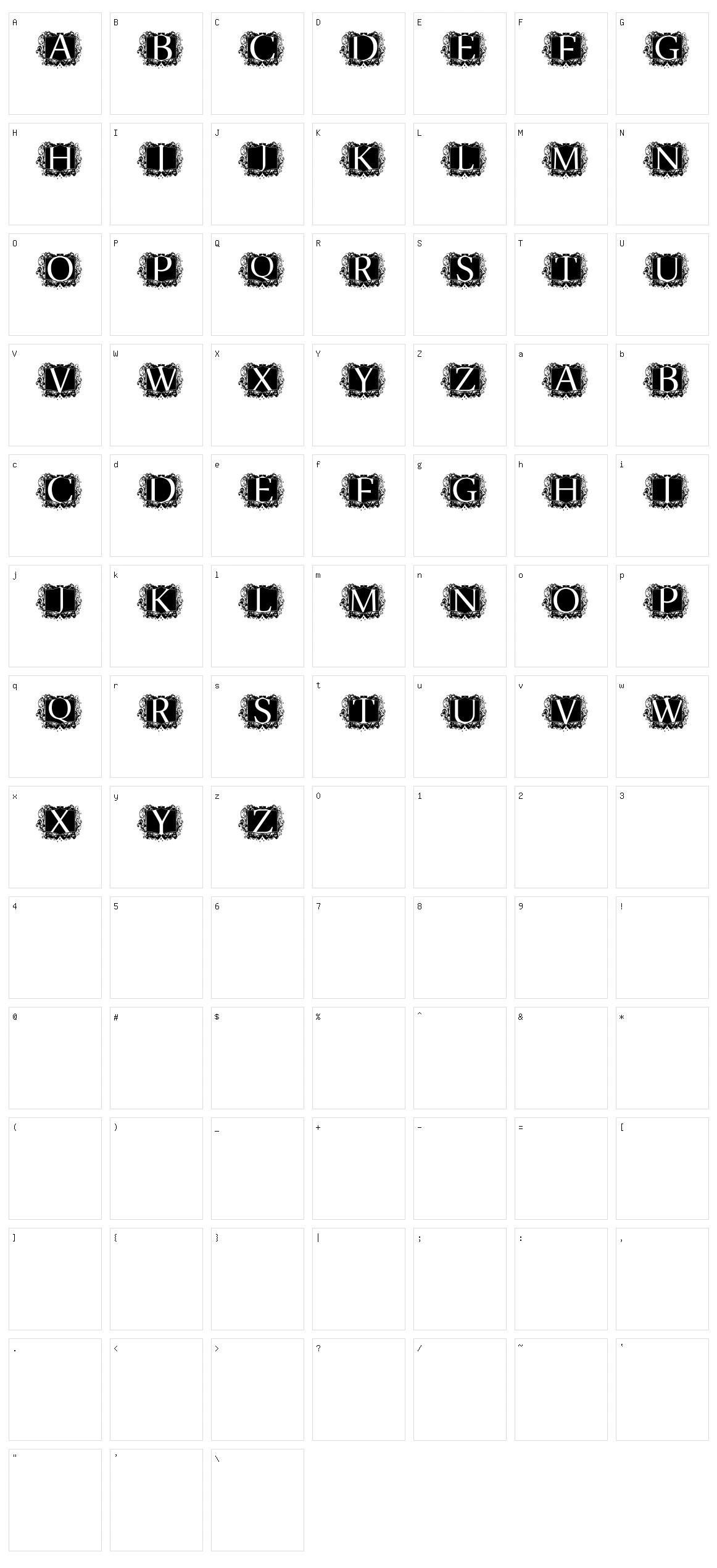 Modern Kerawang Character Set