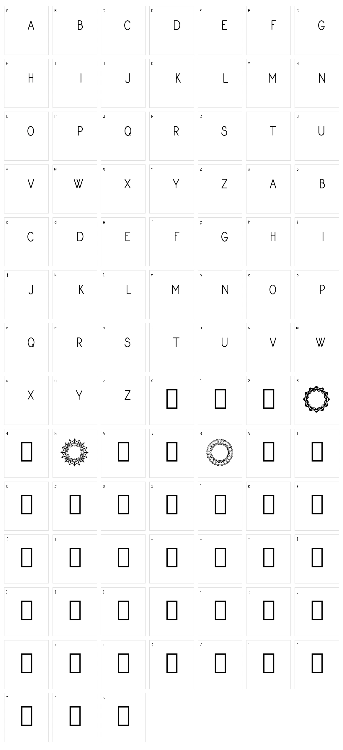 Monogram Framer Character Set
