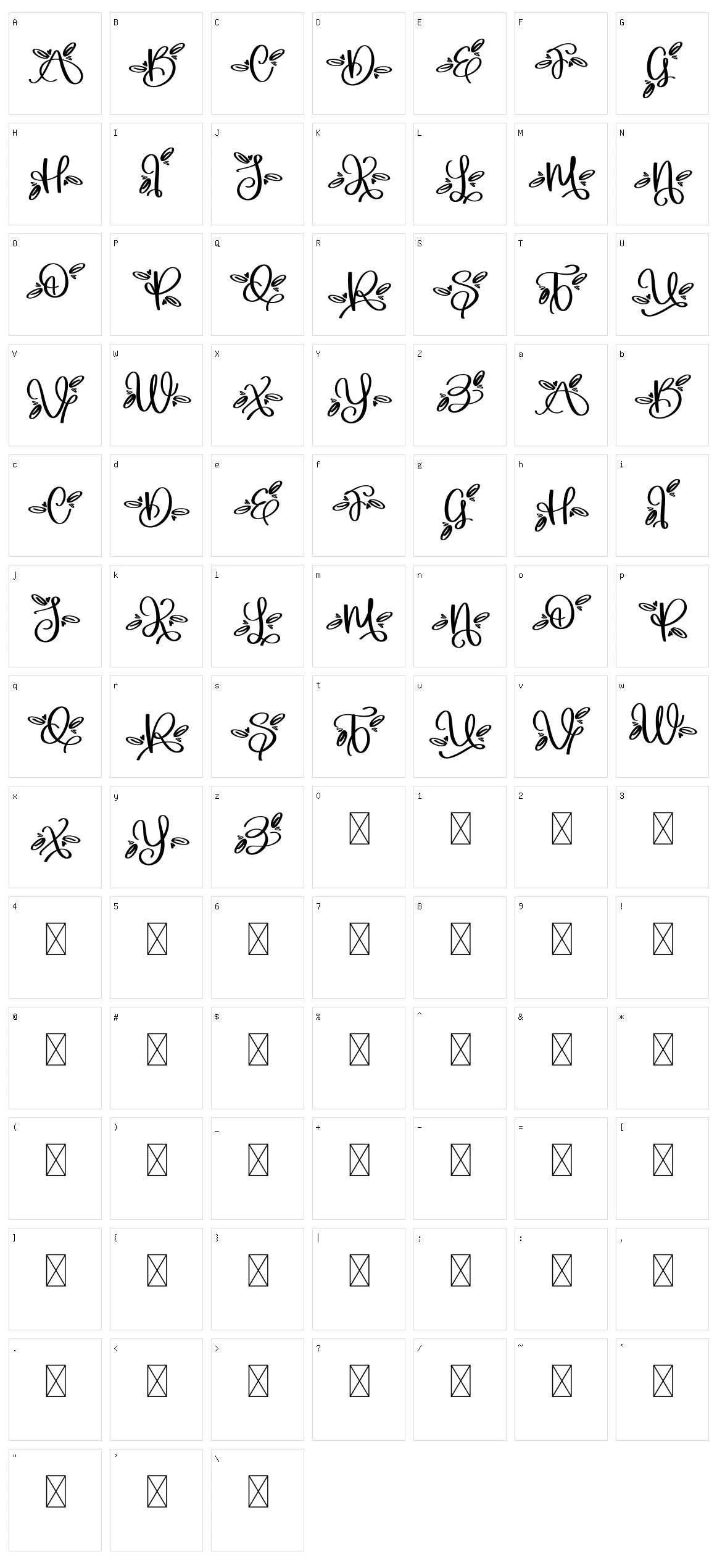 Monogram L Character Set