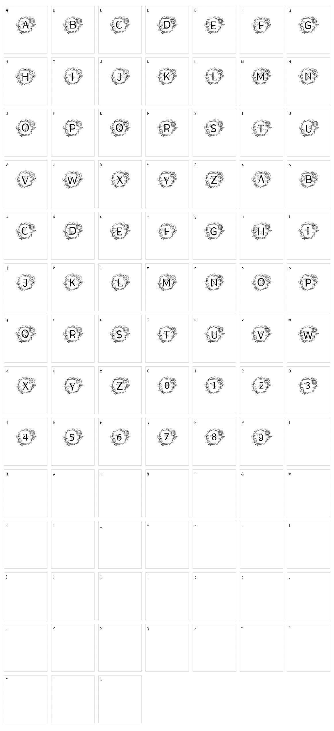 Monogram Nature Character Set