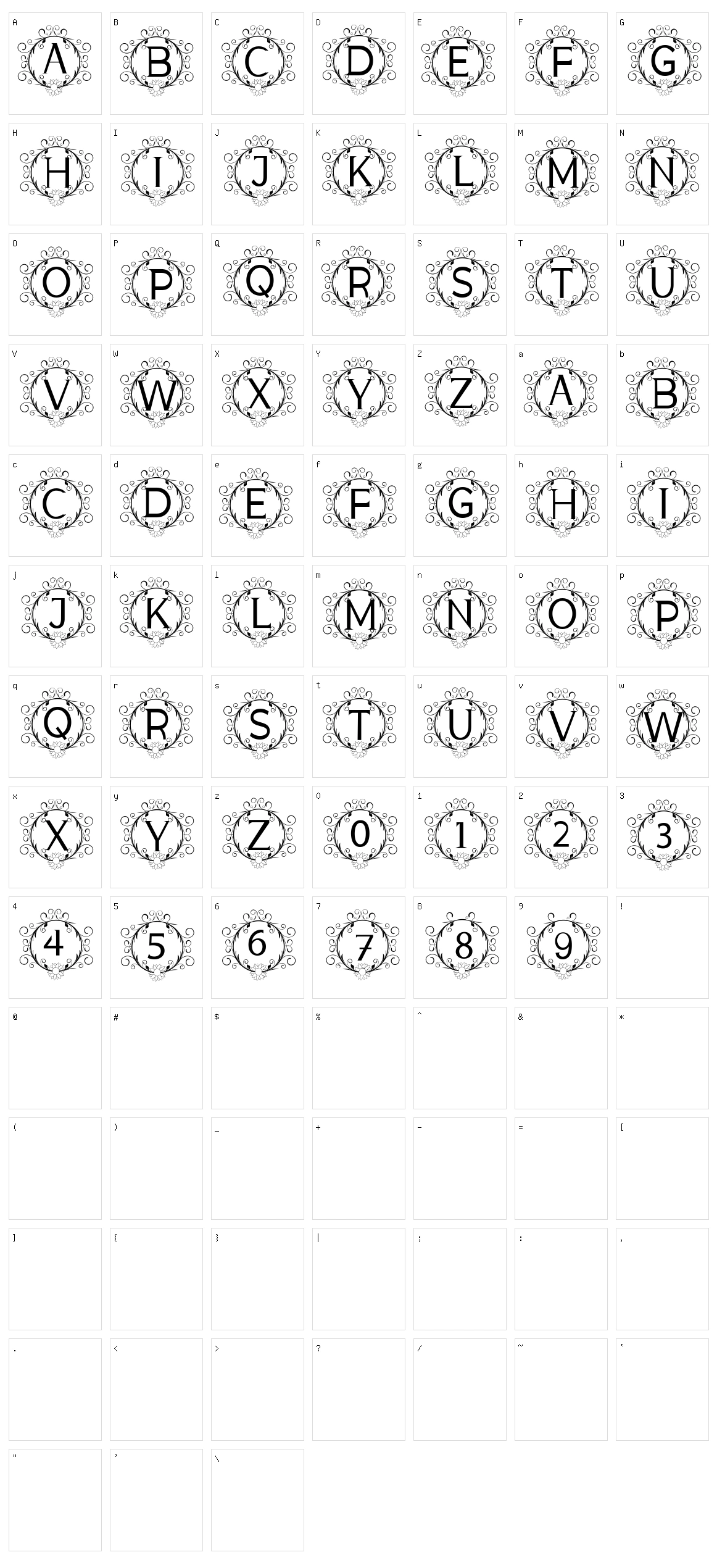 Monogram Sunflower Character Set