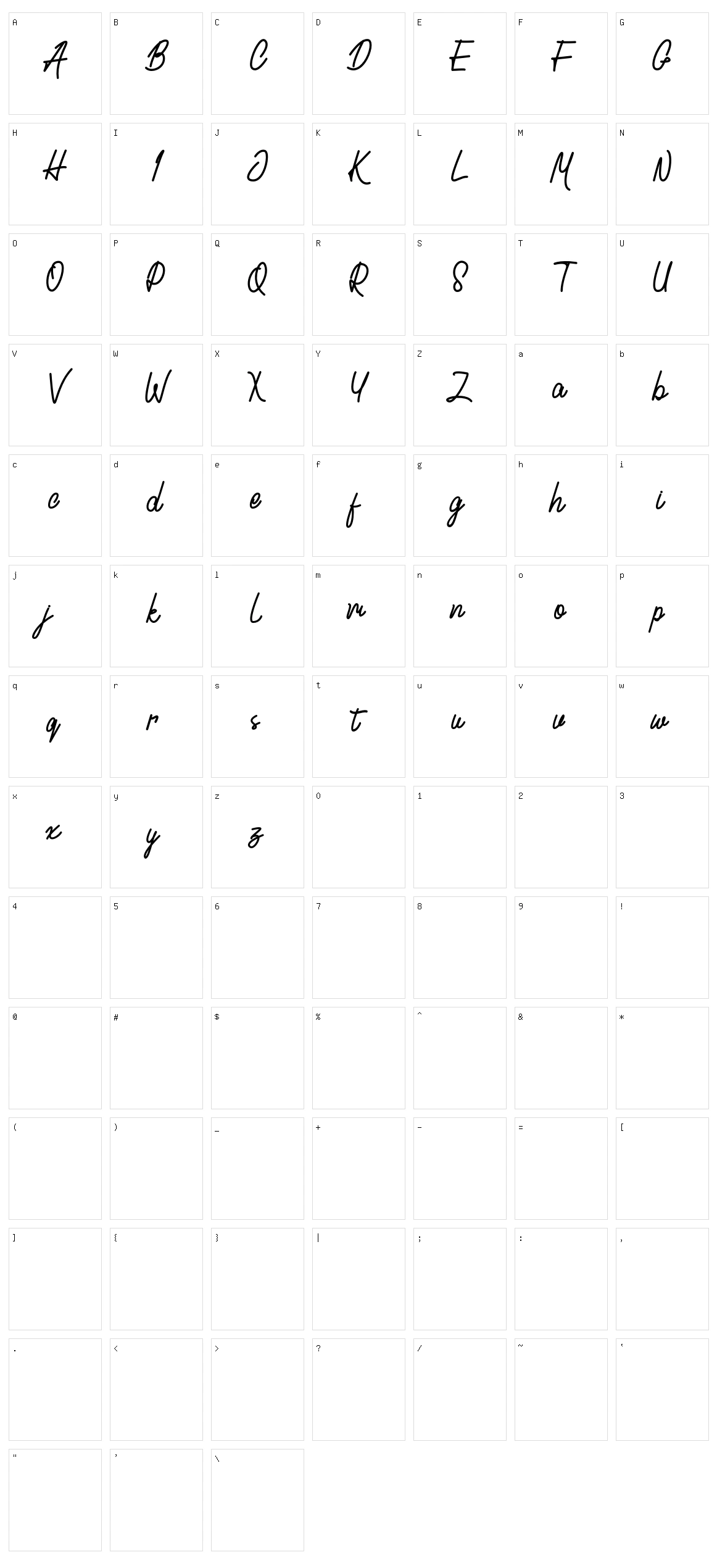 Cactulus Character Set