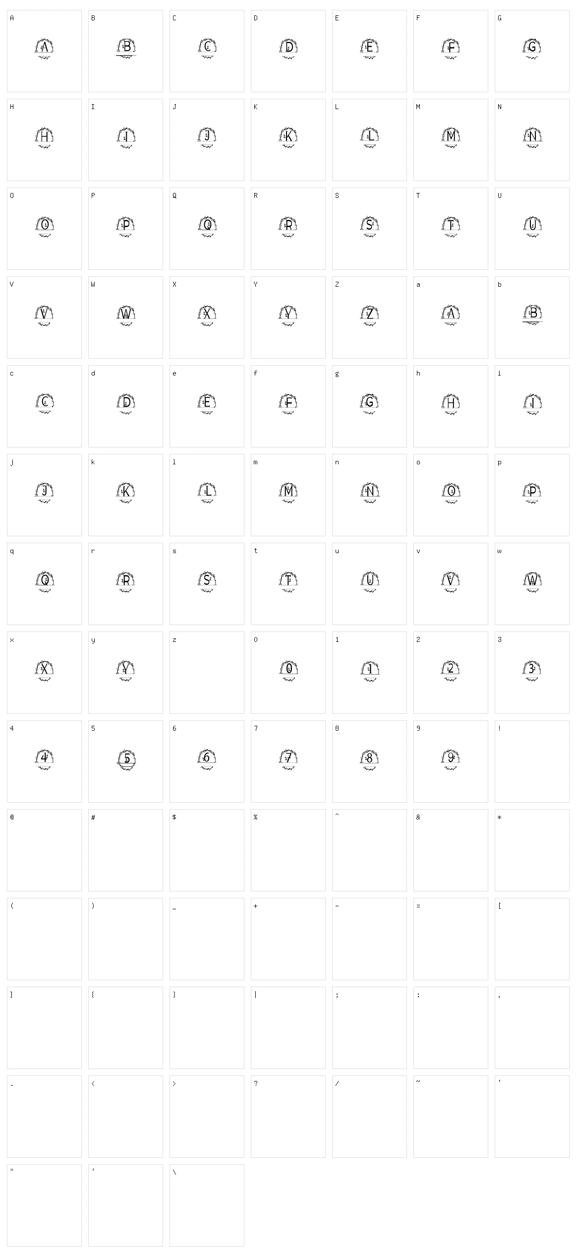 Monogram Wreath Floral Character Set