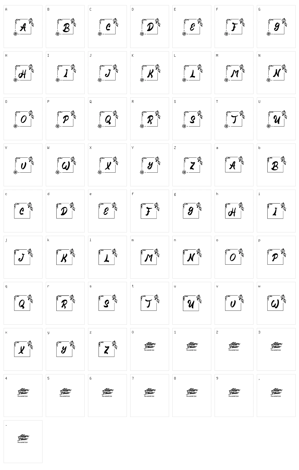 Nian Chinese Monogram Character Set