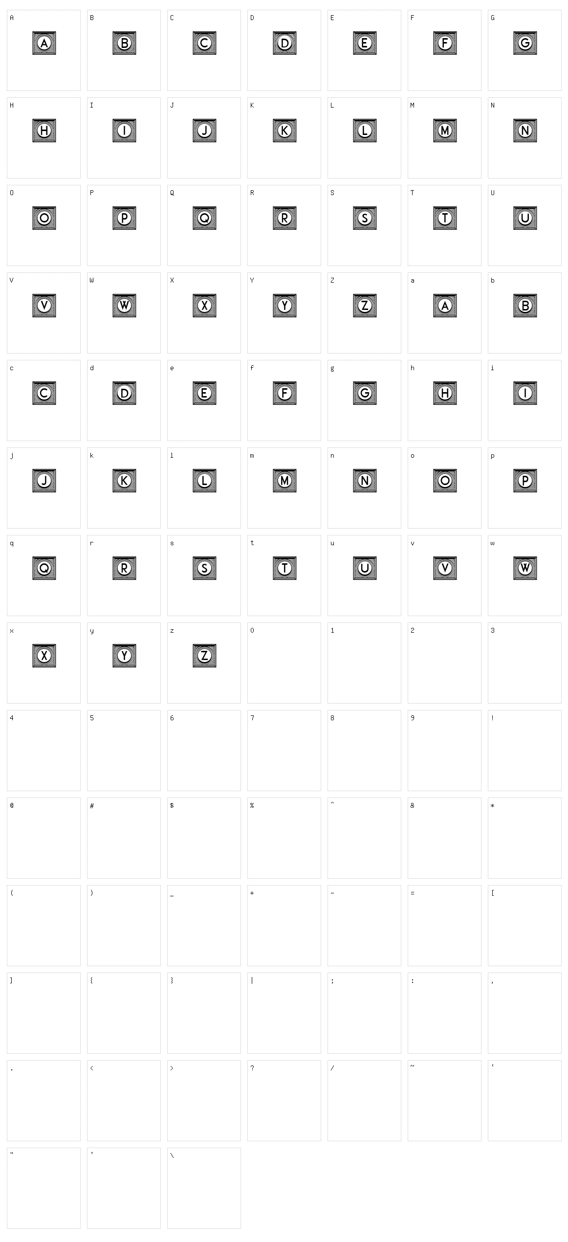 Official Capitals Character Set