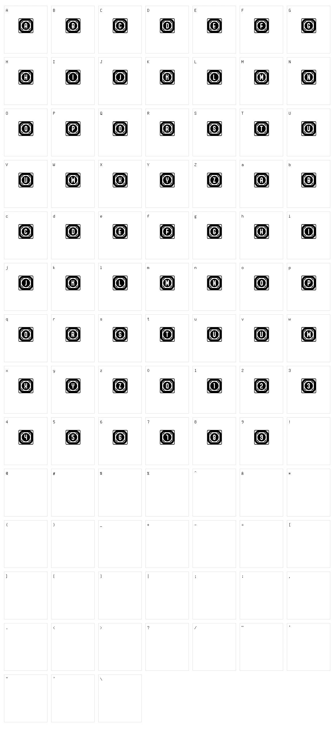 Ordinary Capitals Character Set