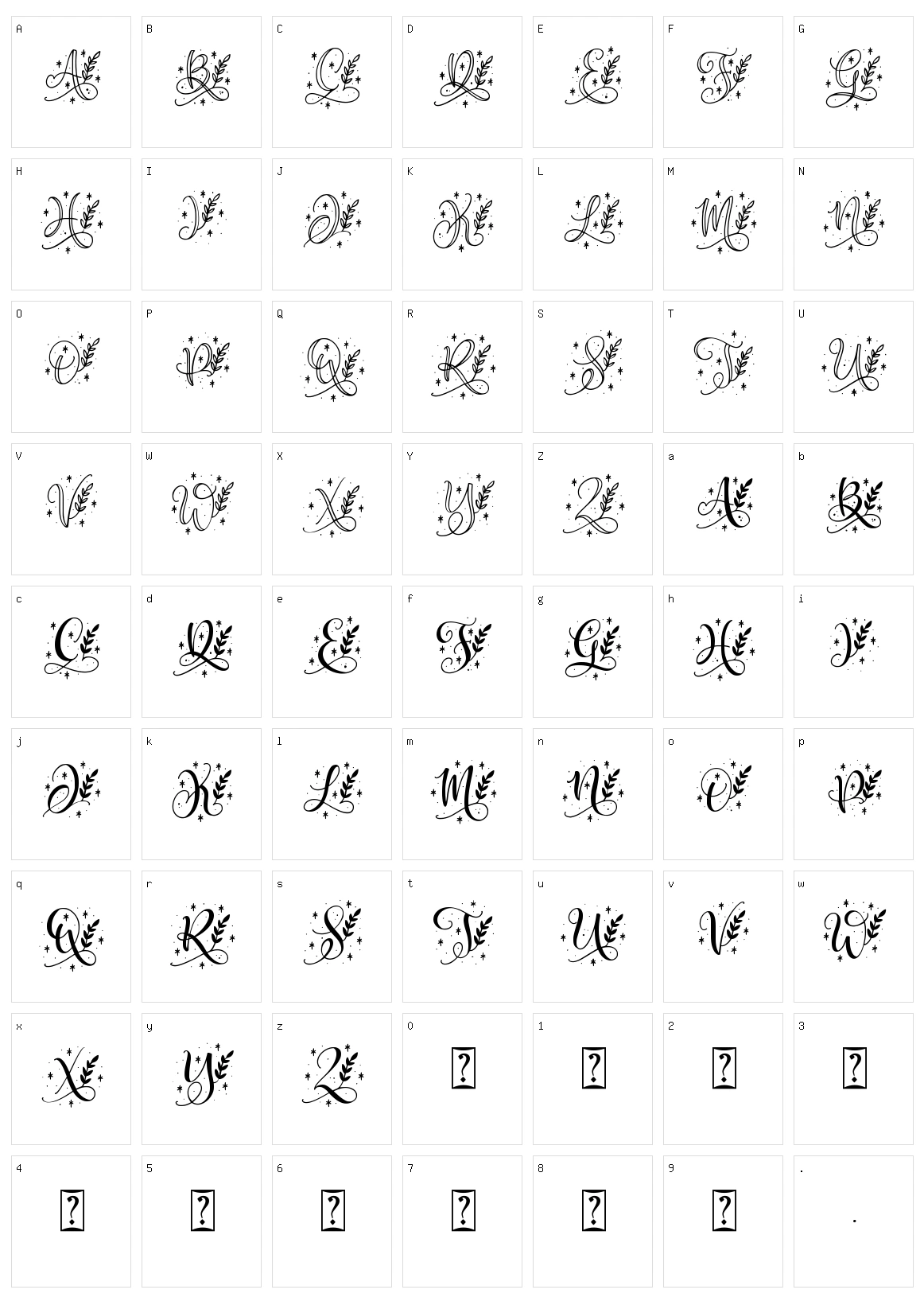 Quinn Monogram Character Set