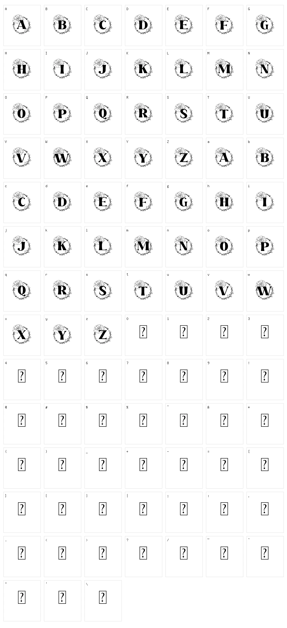 Rafaela Monogram Character Set