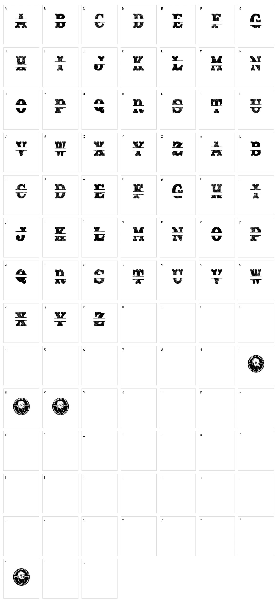 Split Letras Character Set