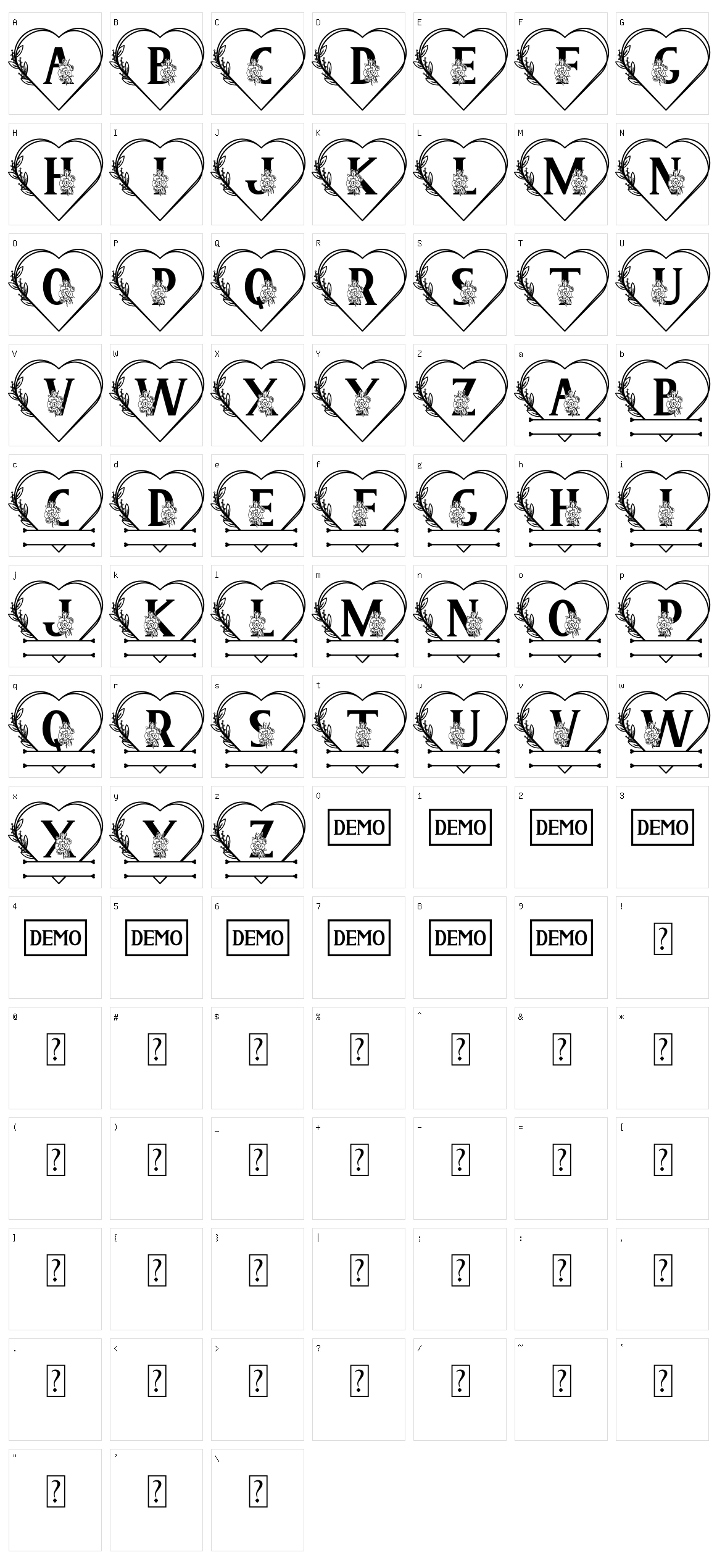 Sweety Camellia Monogram Character Set