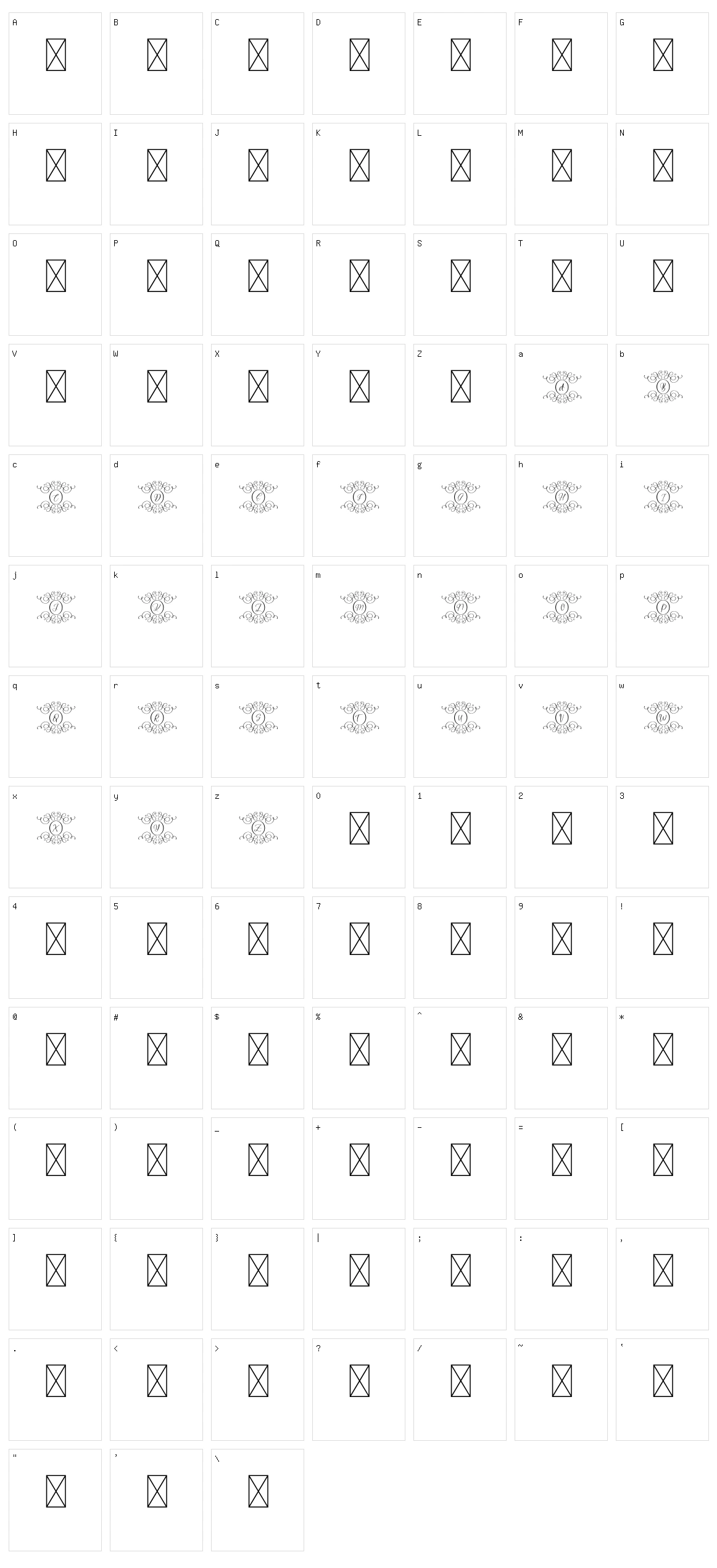 Swirl Monogram Character Set