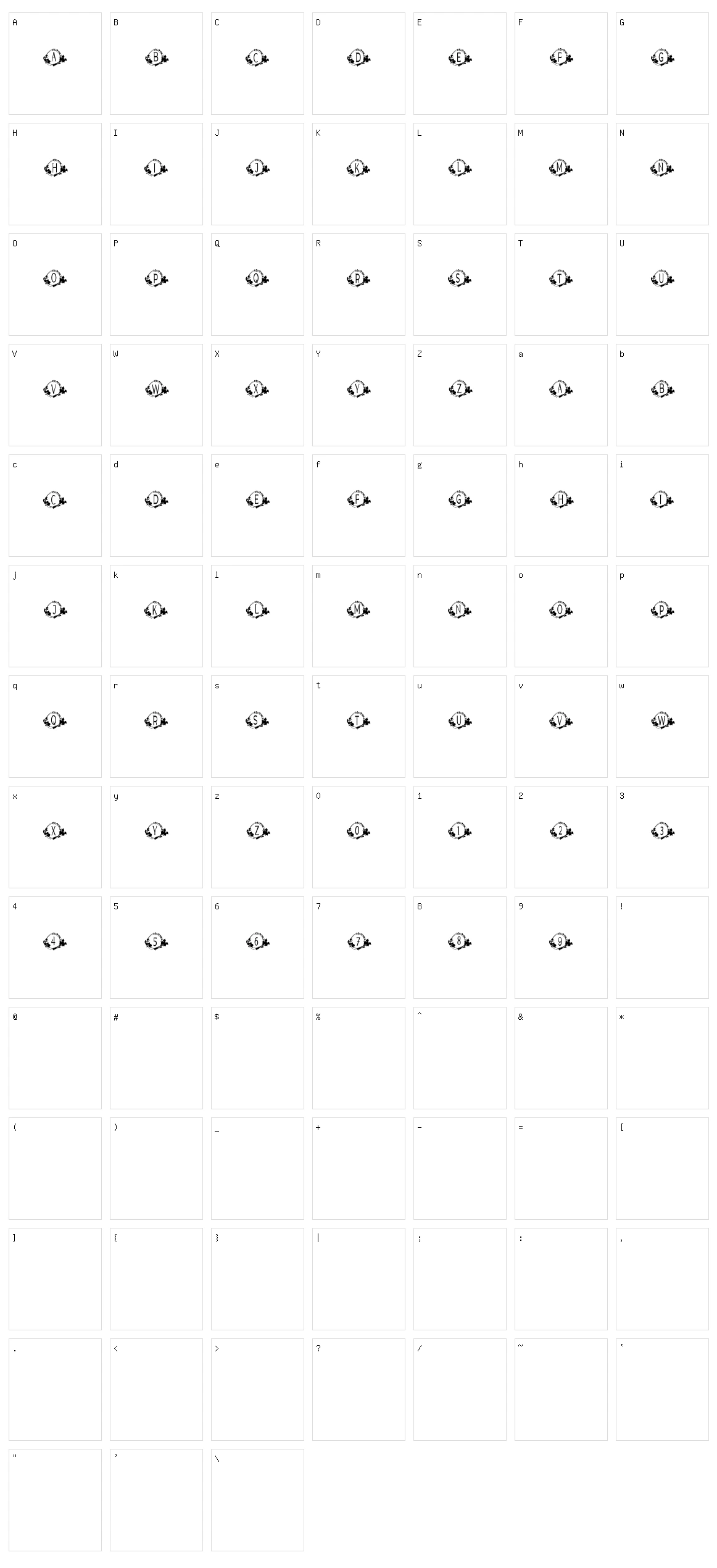 Tropical Monogram Character Set