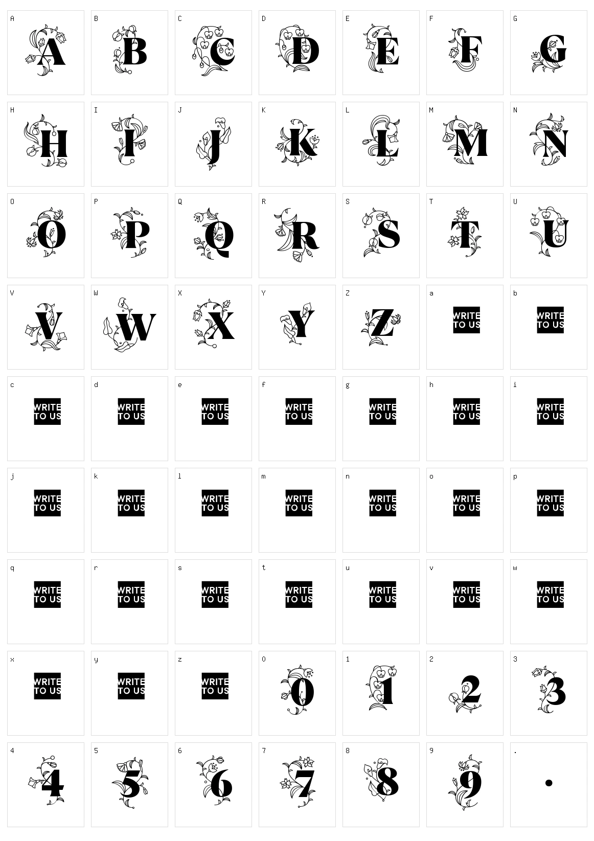 TT Ramillas Initials Character Set