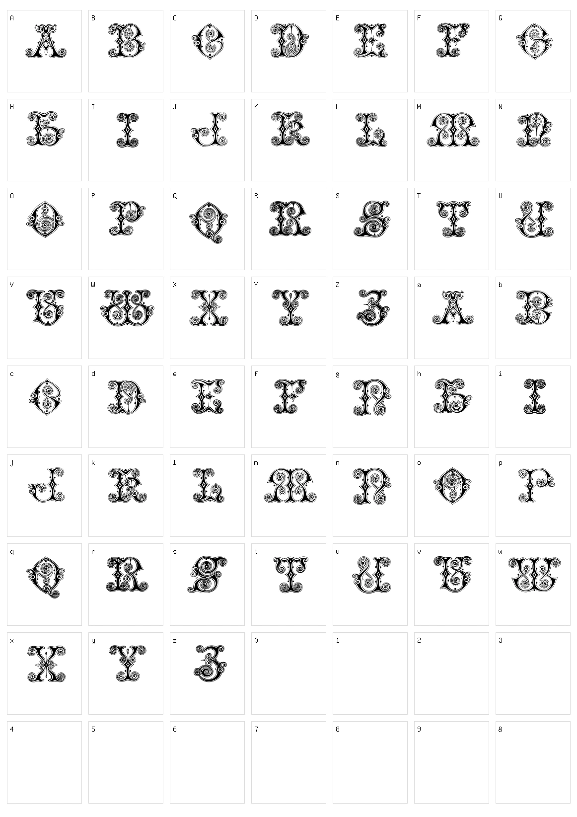 Vaticanian Initials Character Set