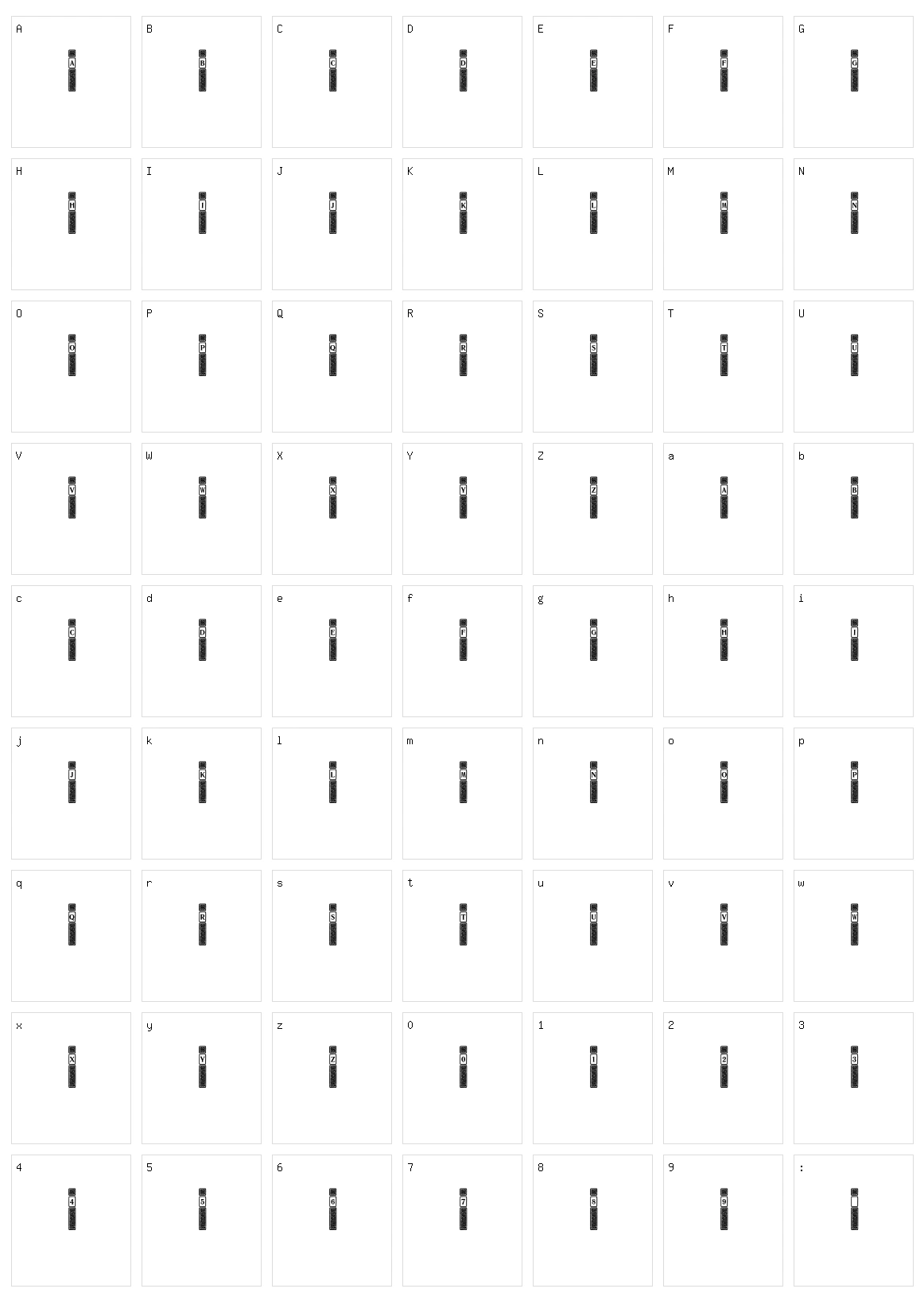VertiCaps Character Set