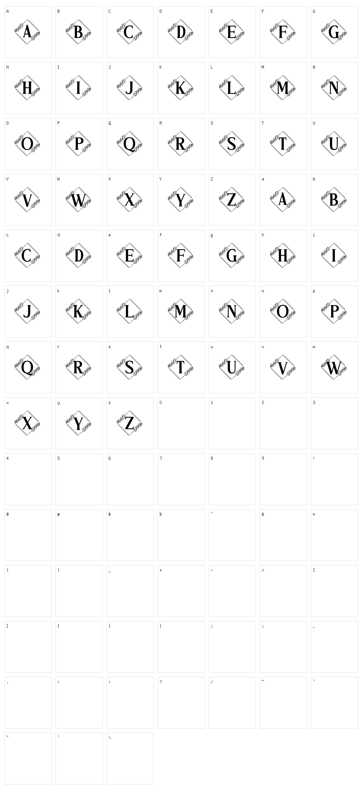 Vierasti Monogram Character Set