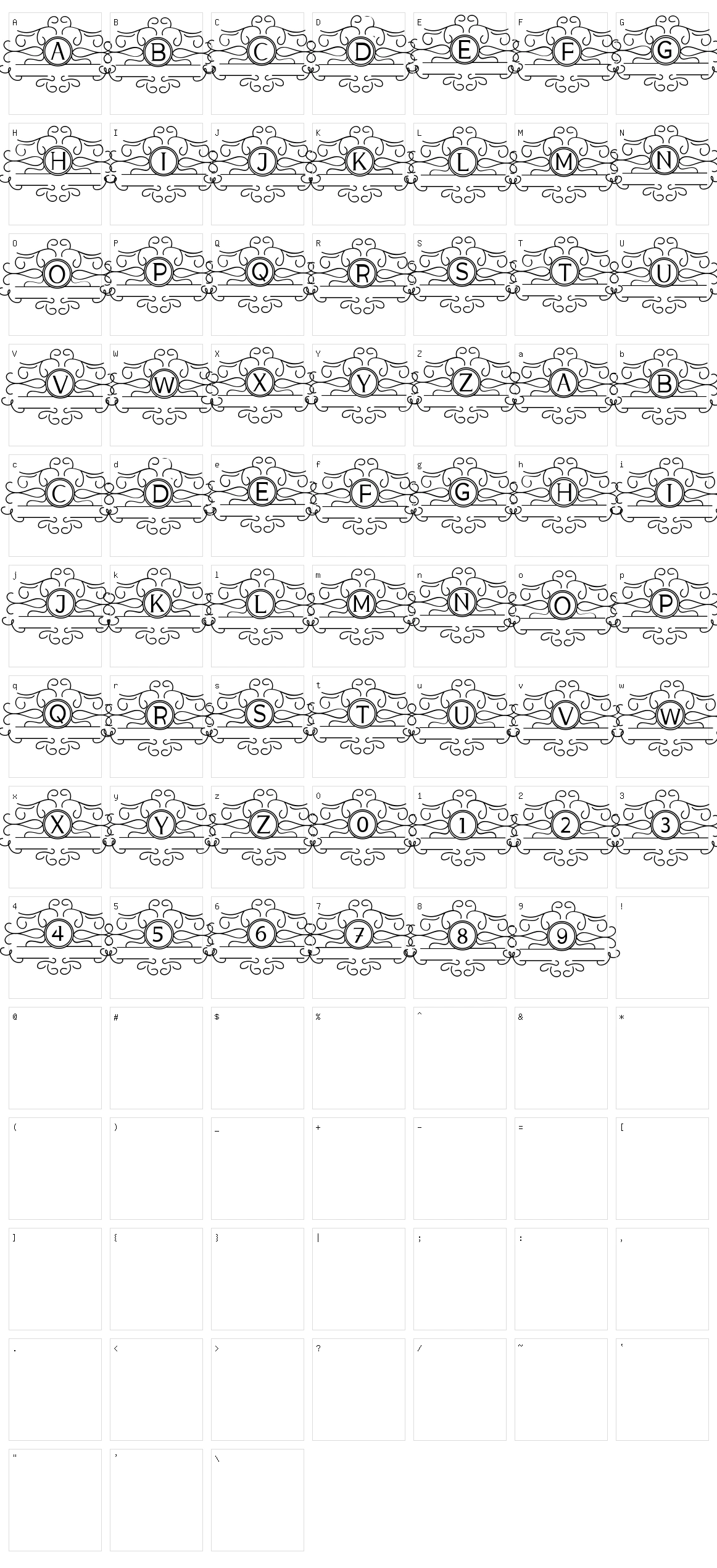 Vintage Monogram Character Set