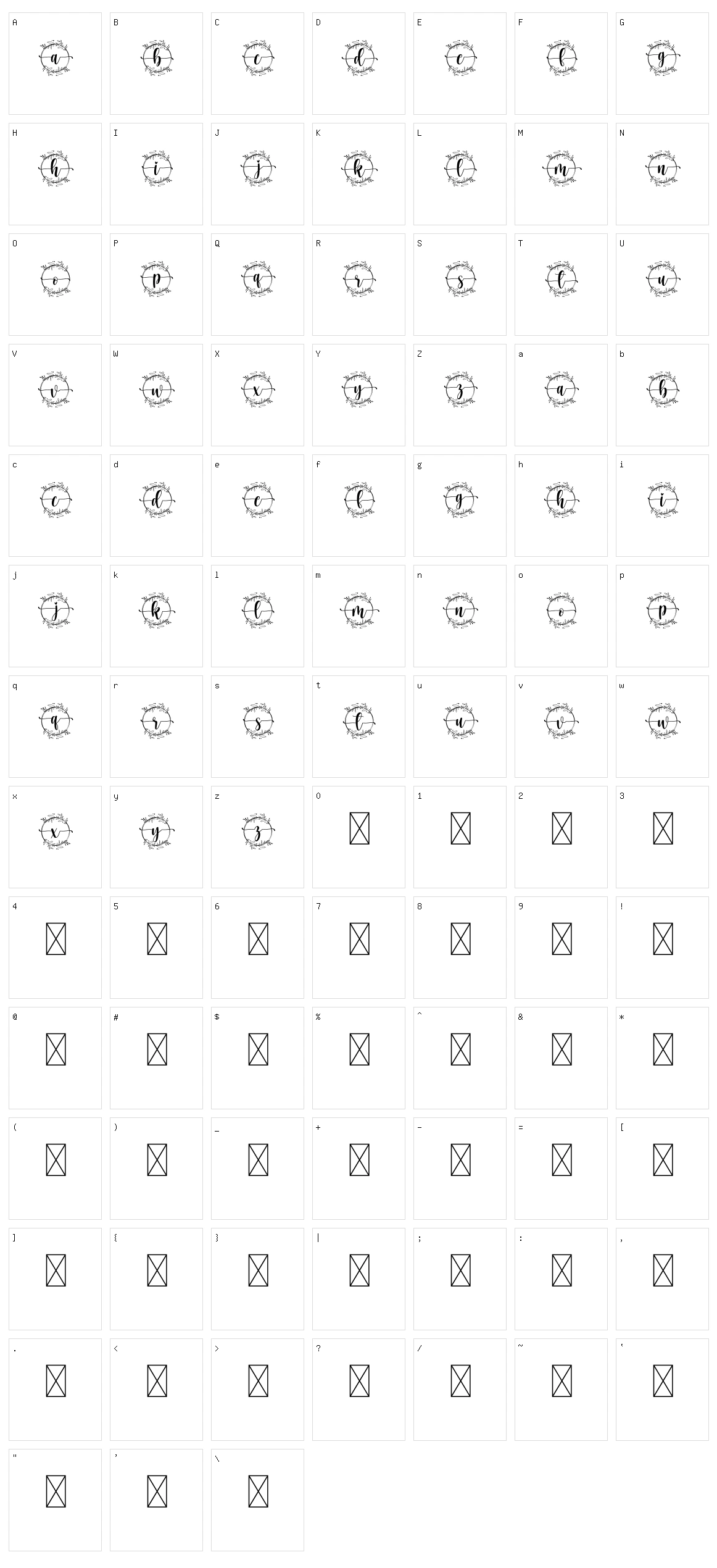 Wedding Monogram Character Set