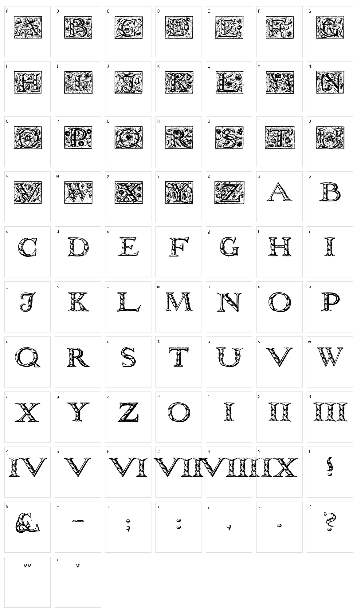 Wolnough Capitals Character Set