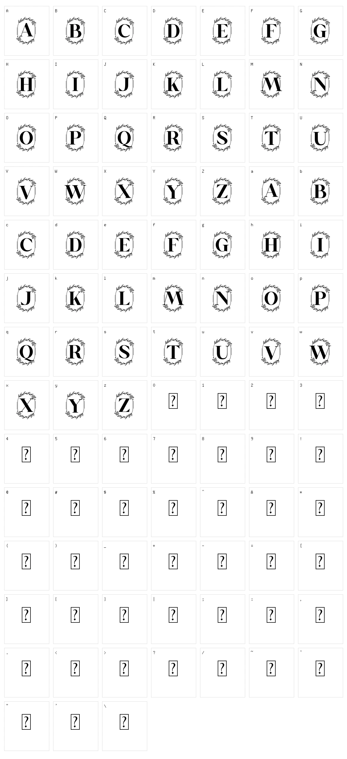 Yumeira Monogram Character Set