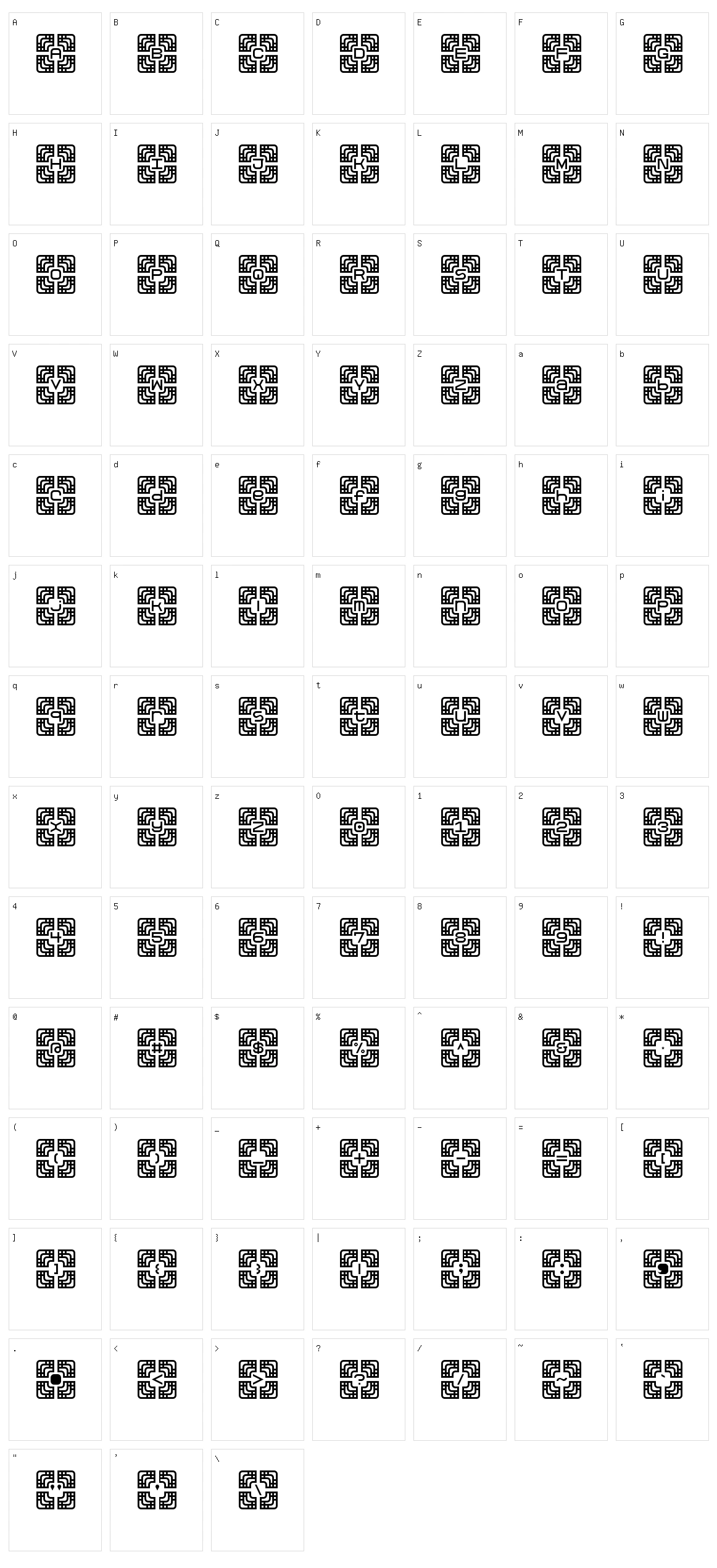 Zigourati Character Set