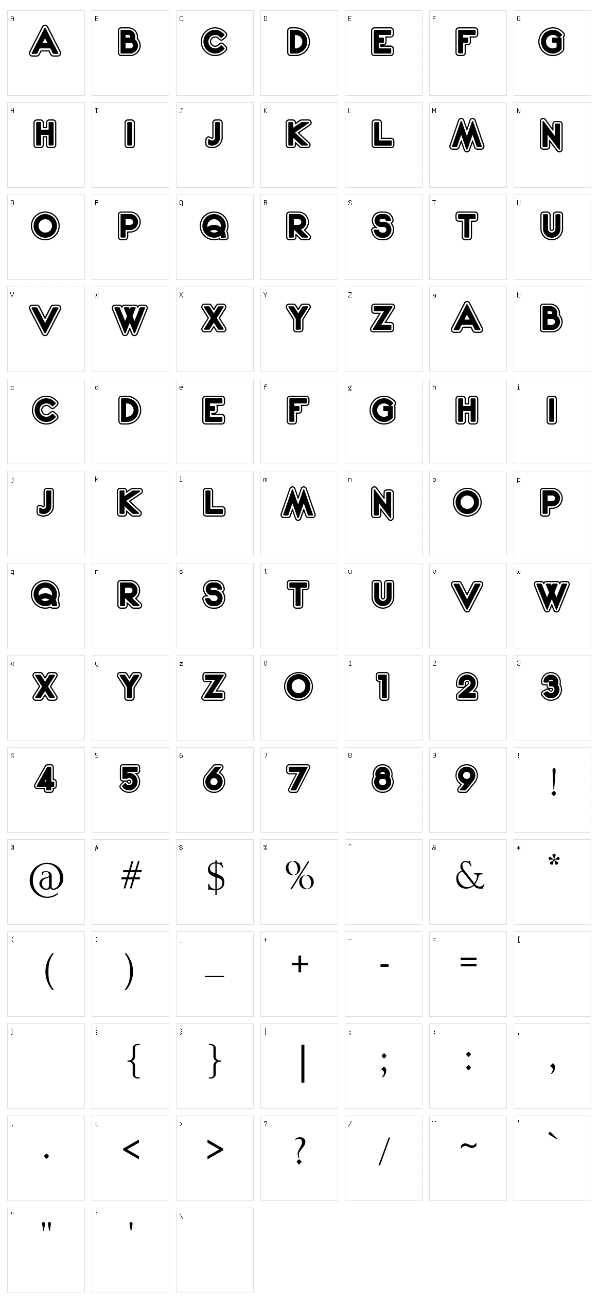 2020 Outline Fortune Kei Character Set