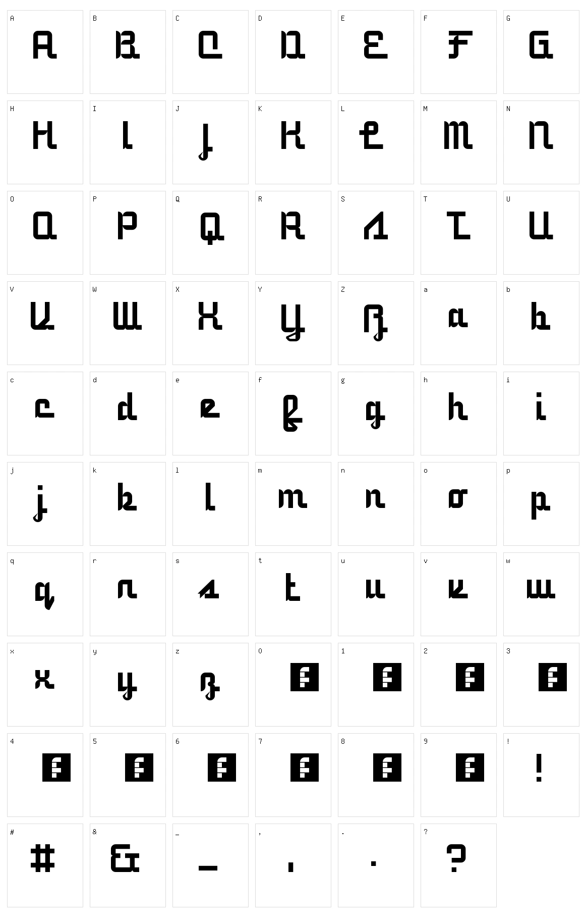 5 Railway Script Character Set