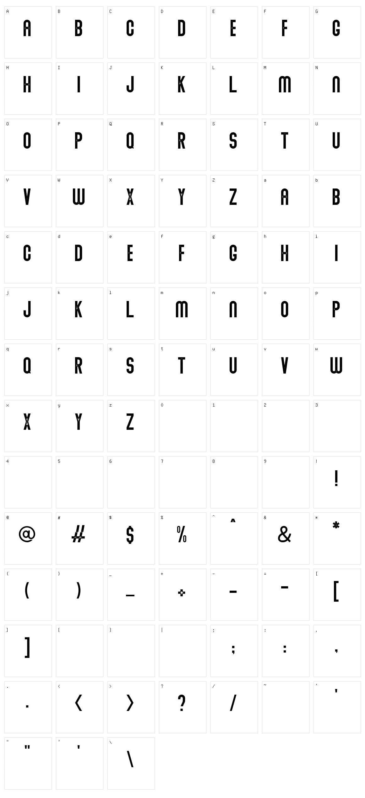 Abraham Character Set