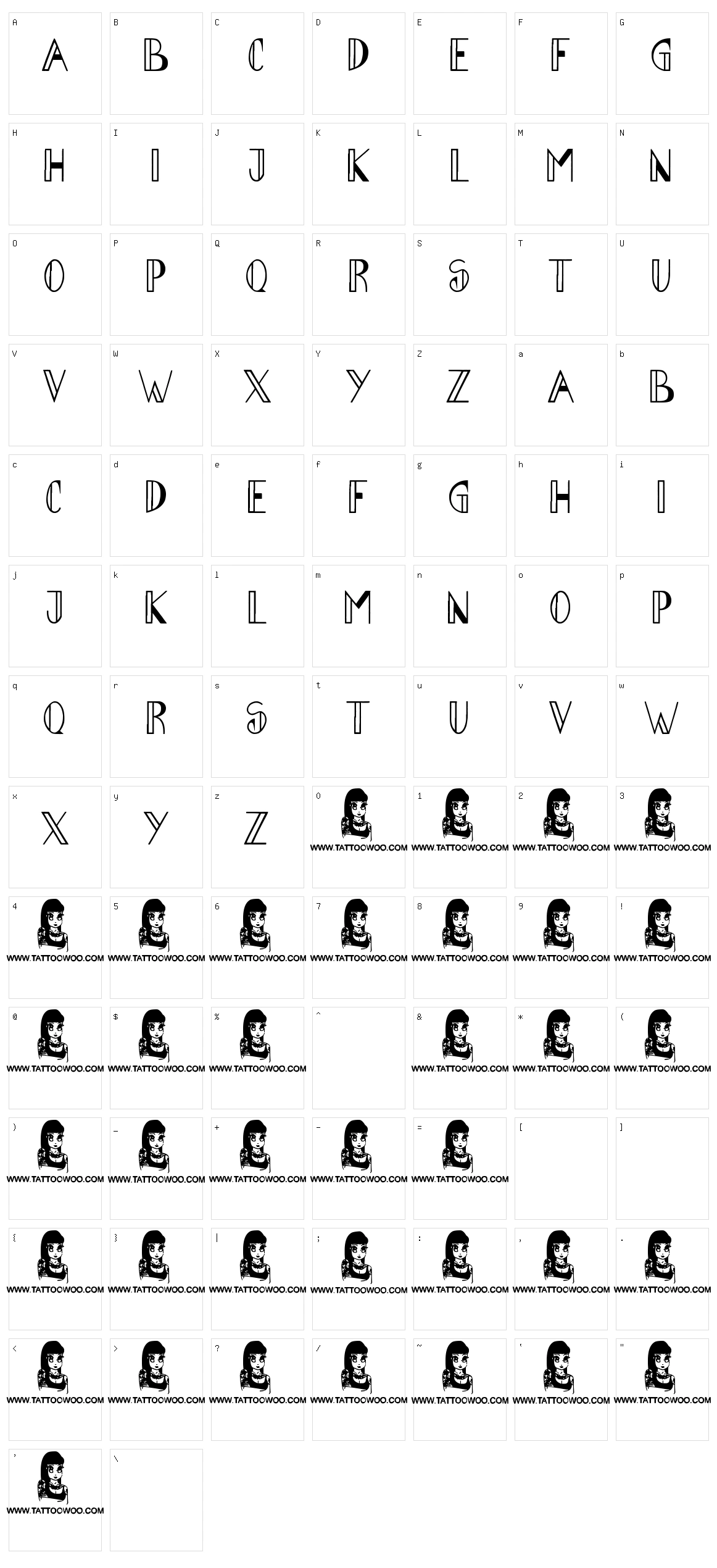Abraham Heights Character Set