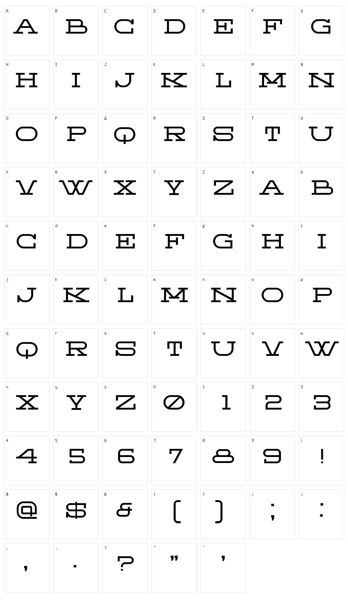 Acelerato Character Set