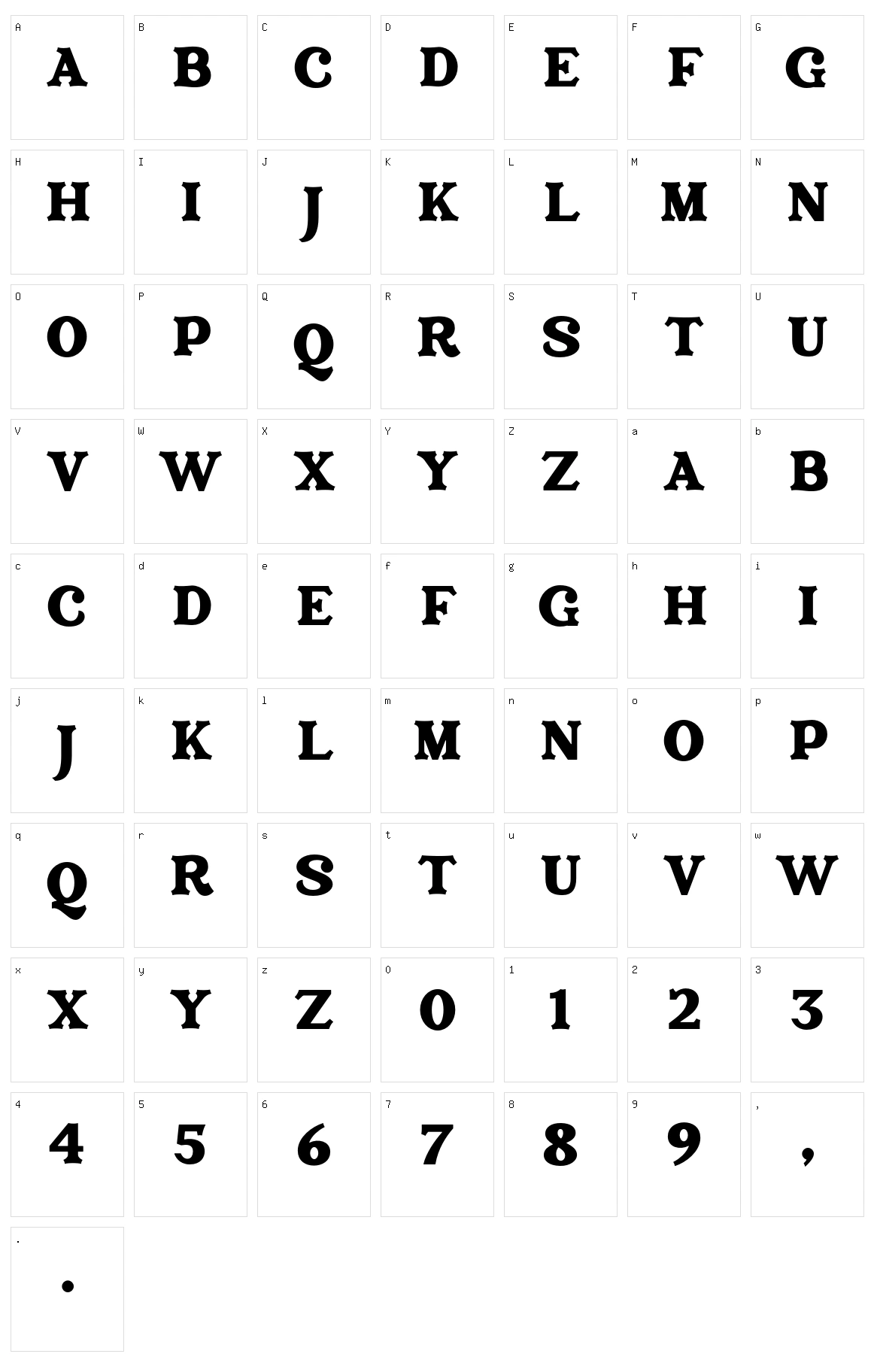 Acherone Character Set