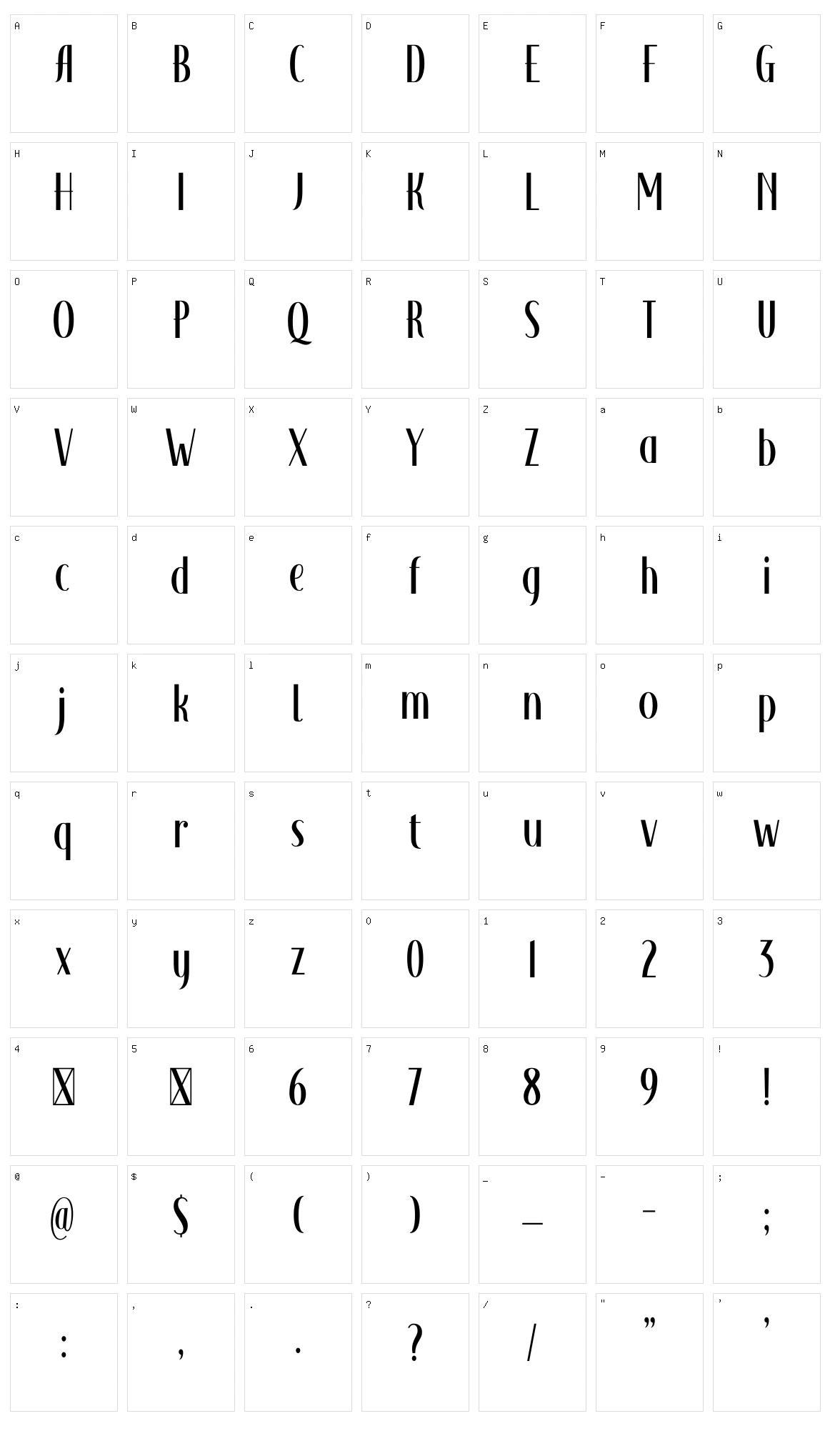 Adagietto Character Set