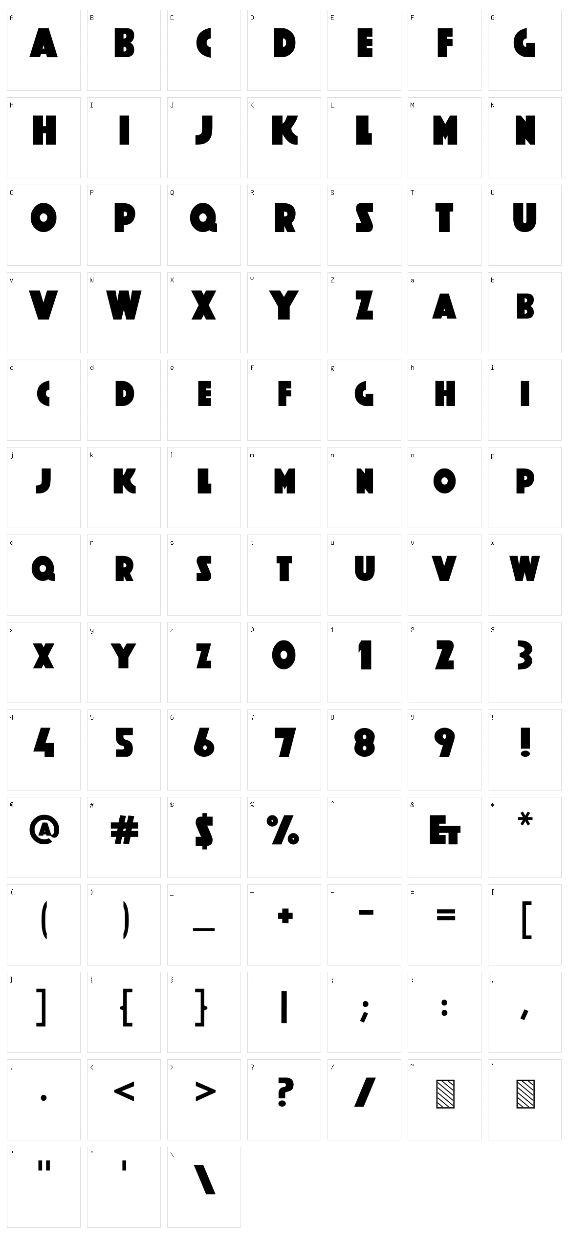 Aenigma LDR Character Set