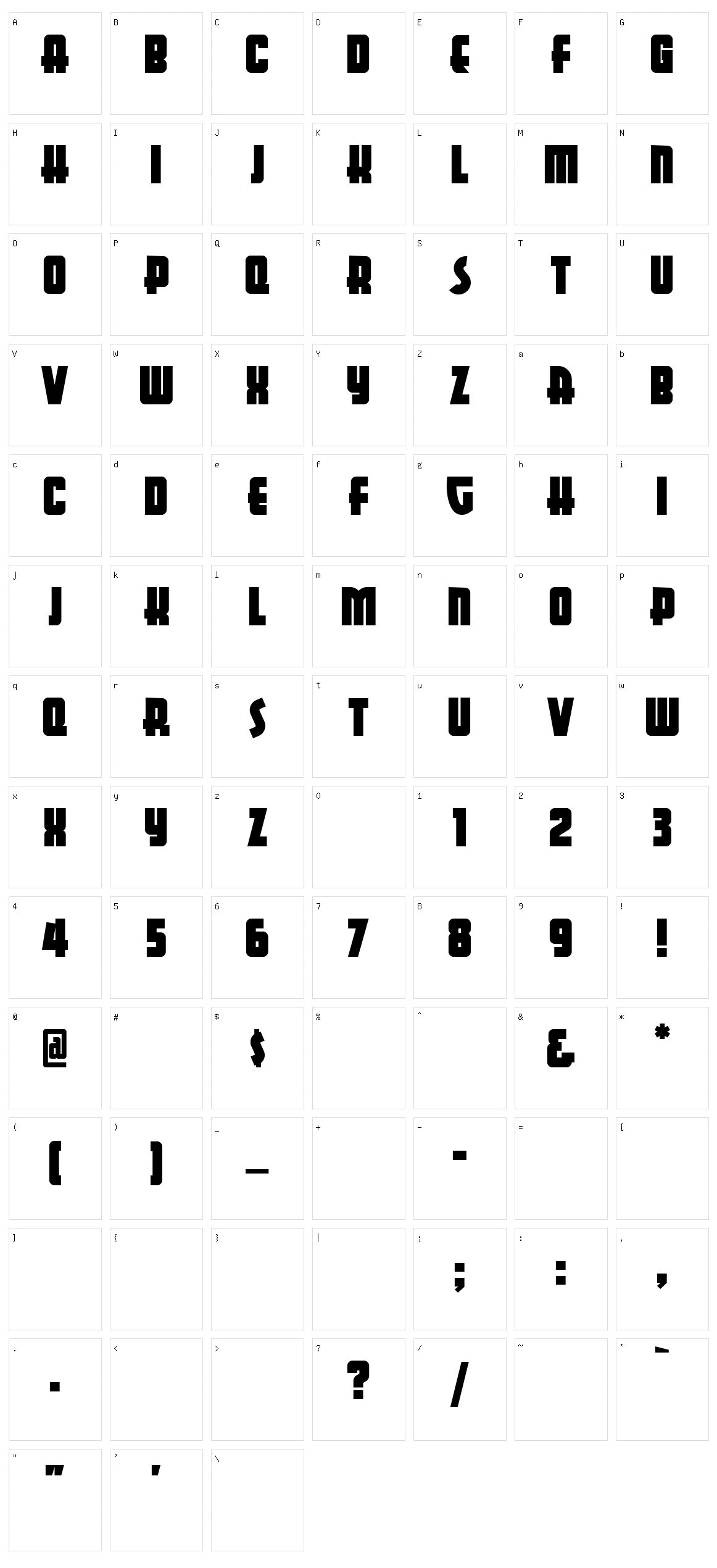 Aerojones NF Character Set