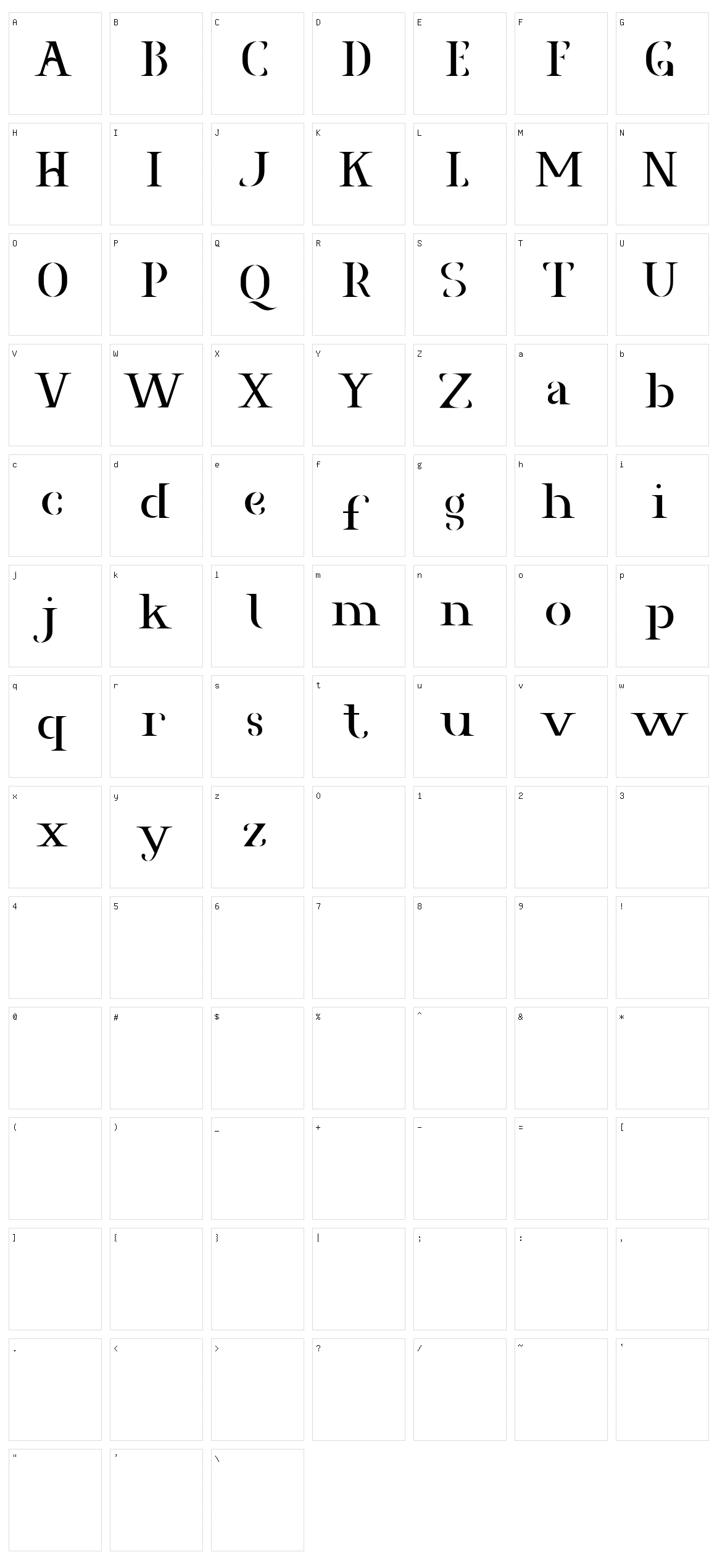 Agrasia Character Set