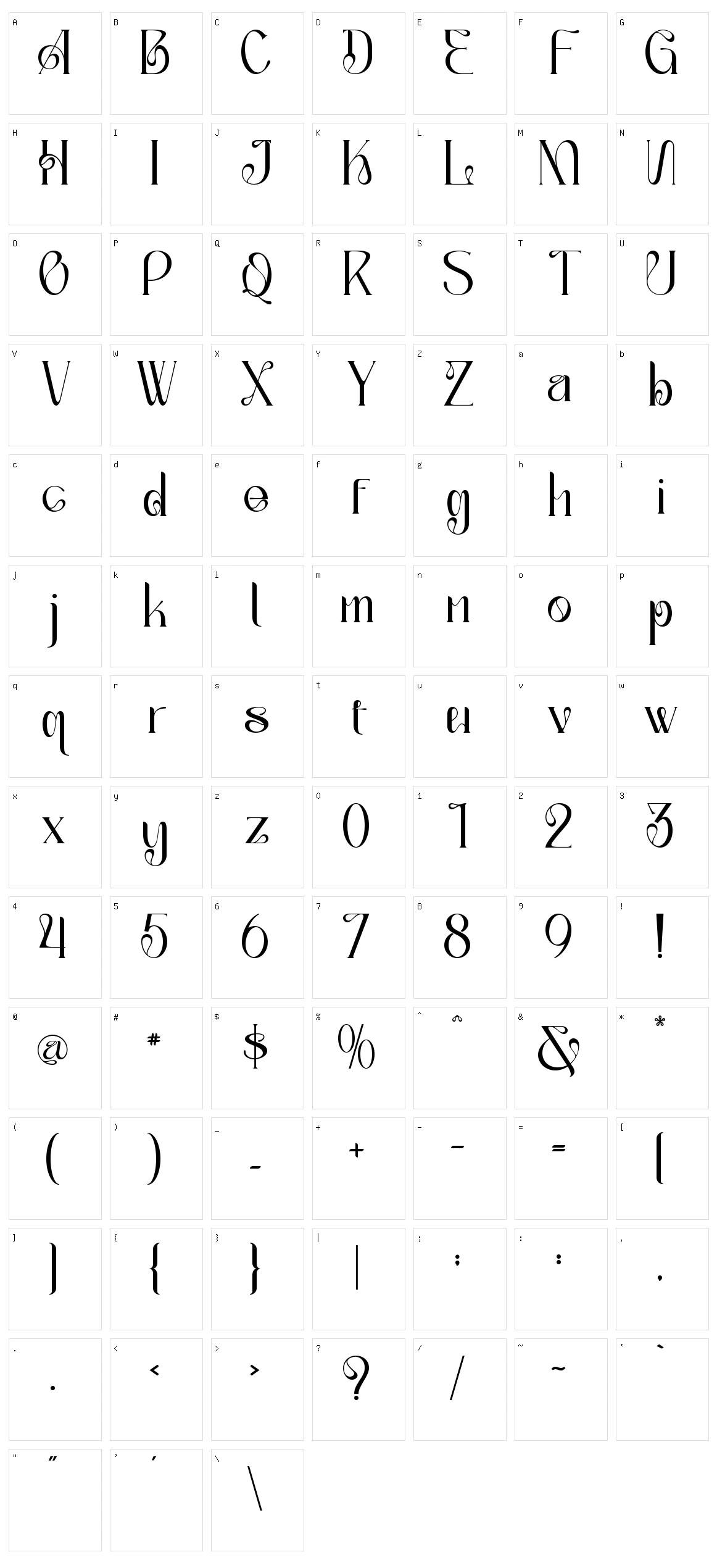 Alegros Character Set