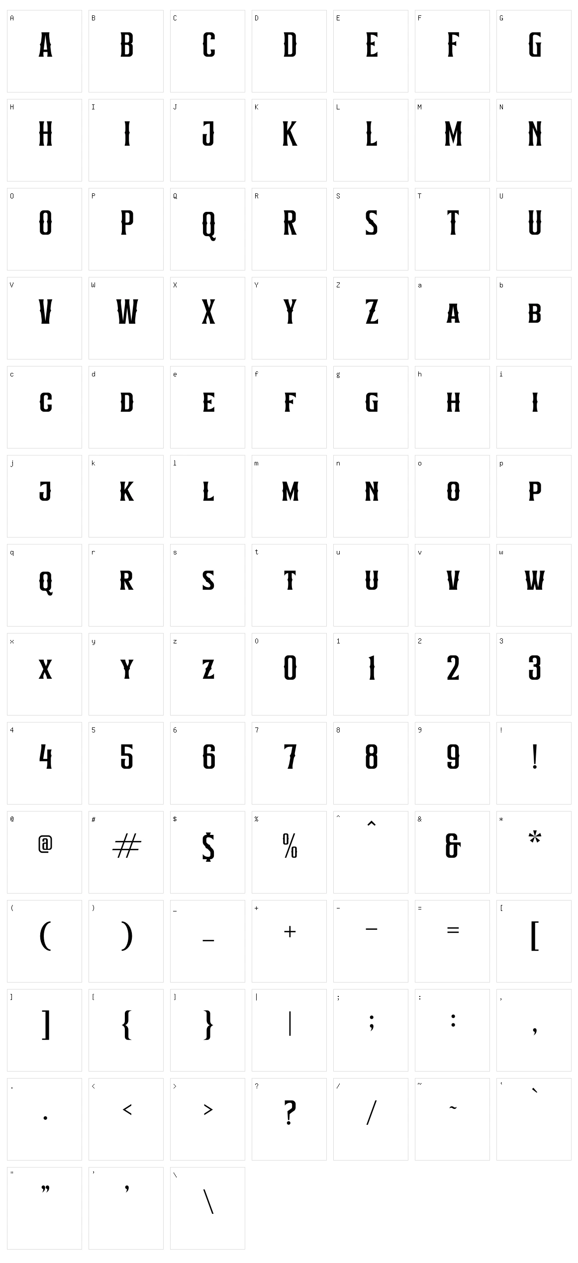 Alinore Character Set