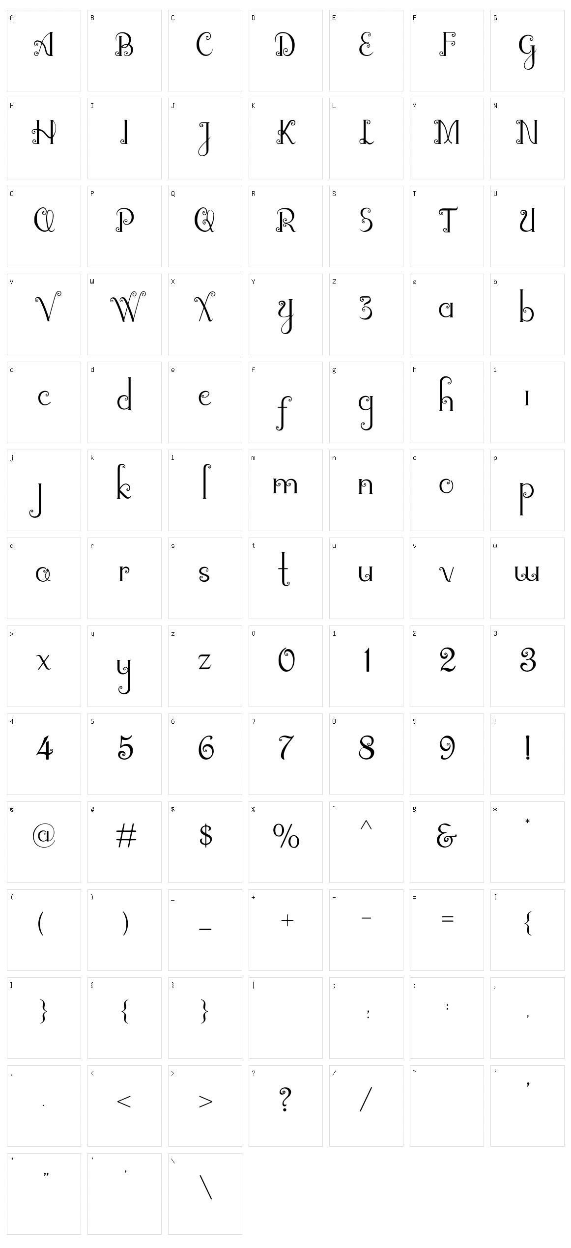 Alleha Character Set