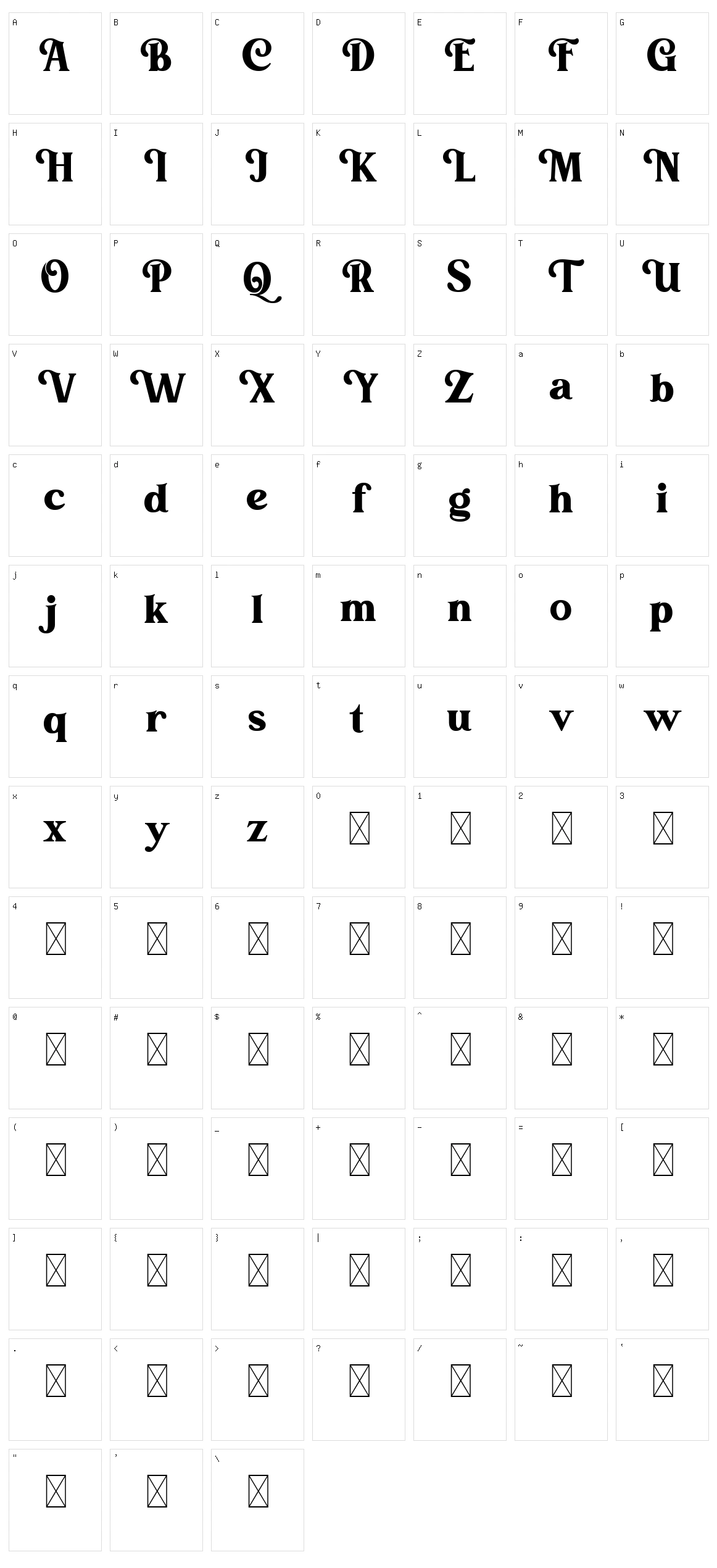 Alstoria Character Set
