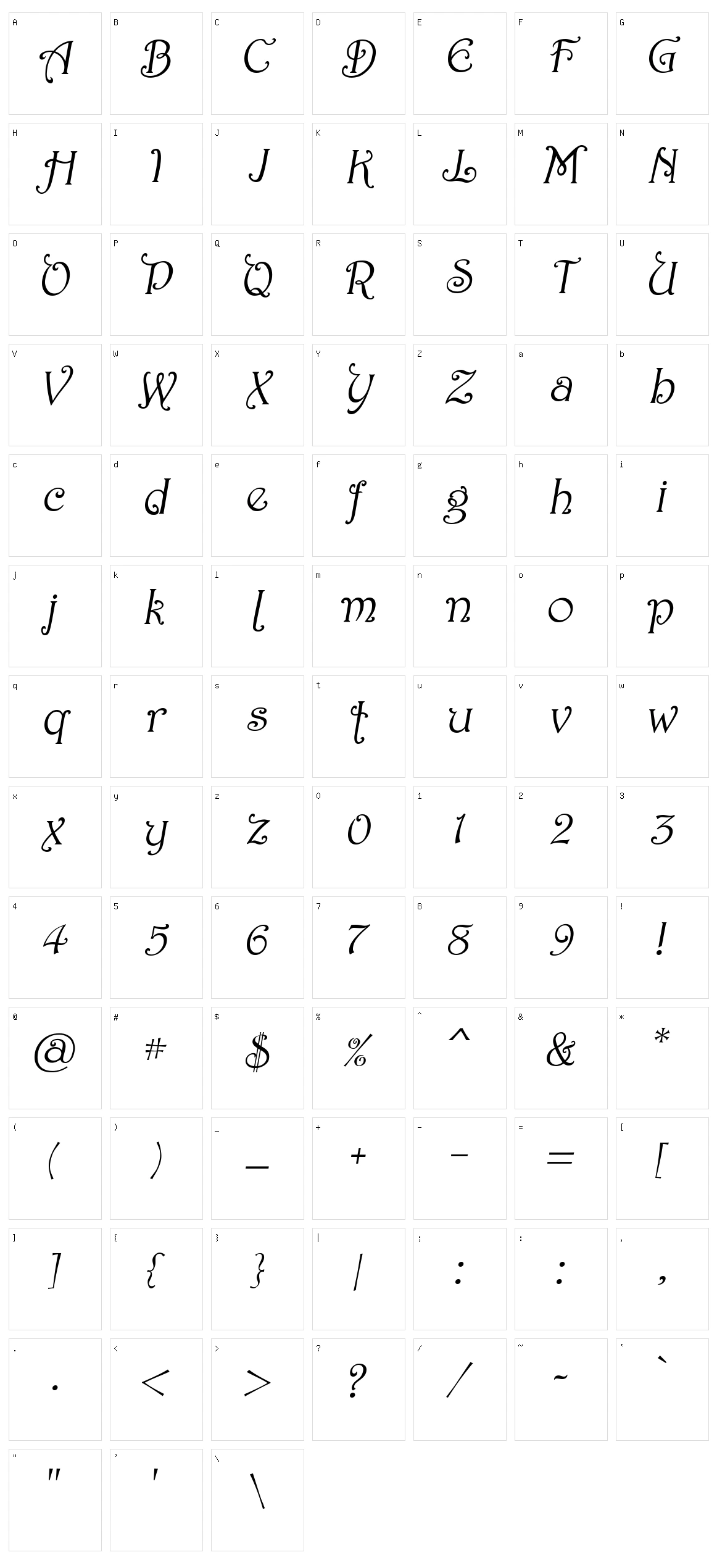 Alvens Character Set