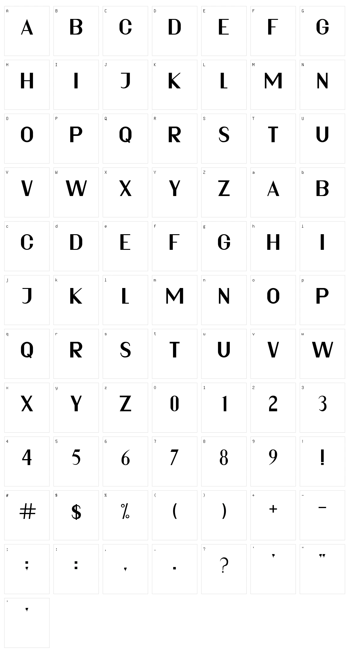 Alyshen Character Set