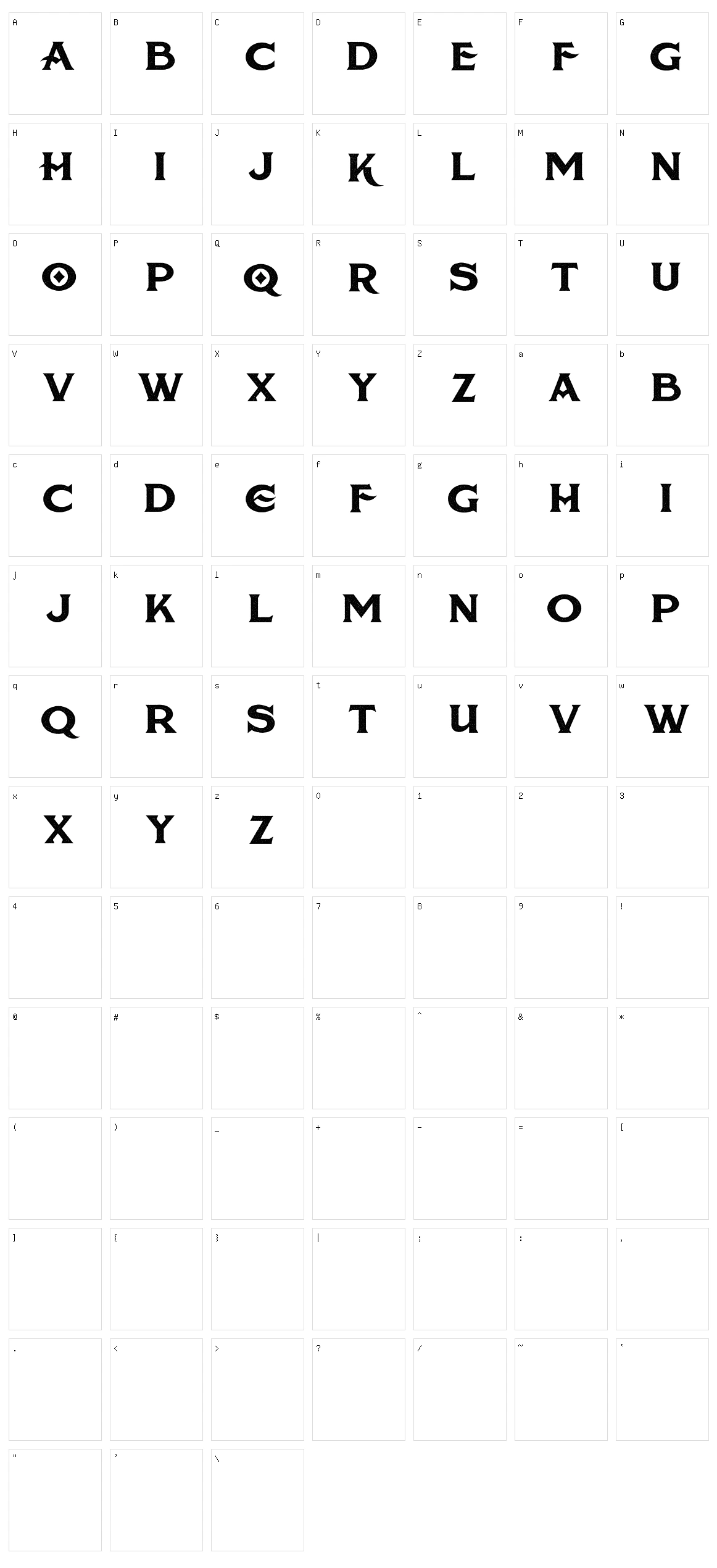 American Brewery Rough Character Set