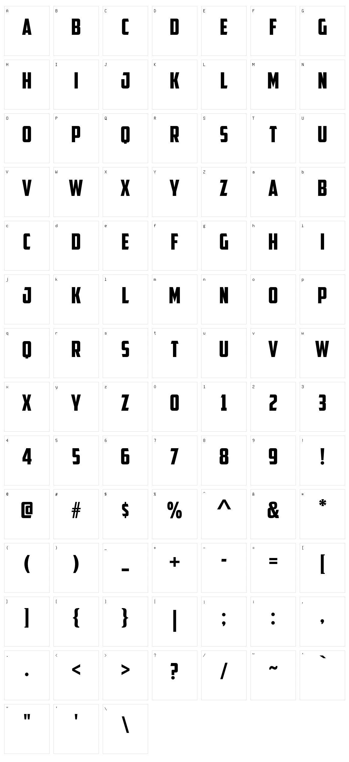 American Captain Character Set